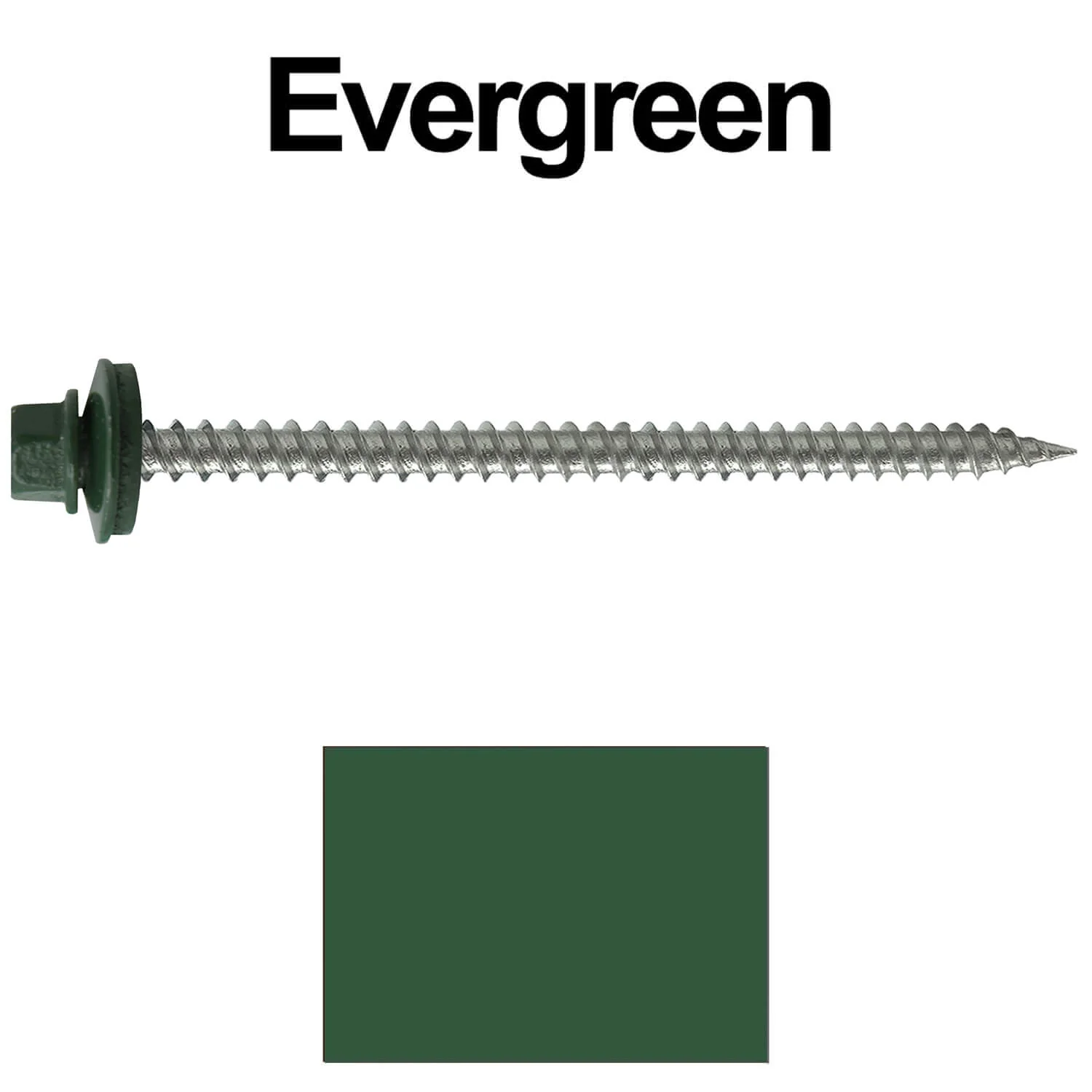 #9 x 3" Stainless Steel Metal Roofing Screws - Hex Washer Head - Self starting/self tapping - EPDM washer. Colored head. - Image 204