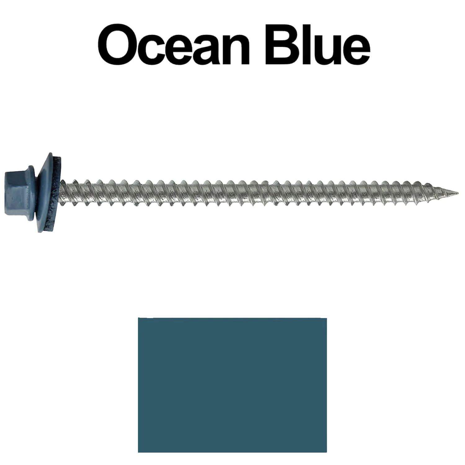 #9 x 3" Stainless Steel Metal Roofing Screws - Hex Washer Head - Self starting/self tapping - EPDM washer. Colored head. - Image 229