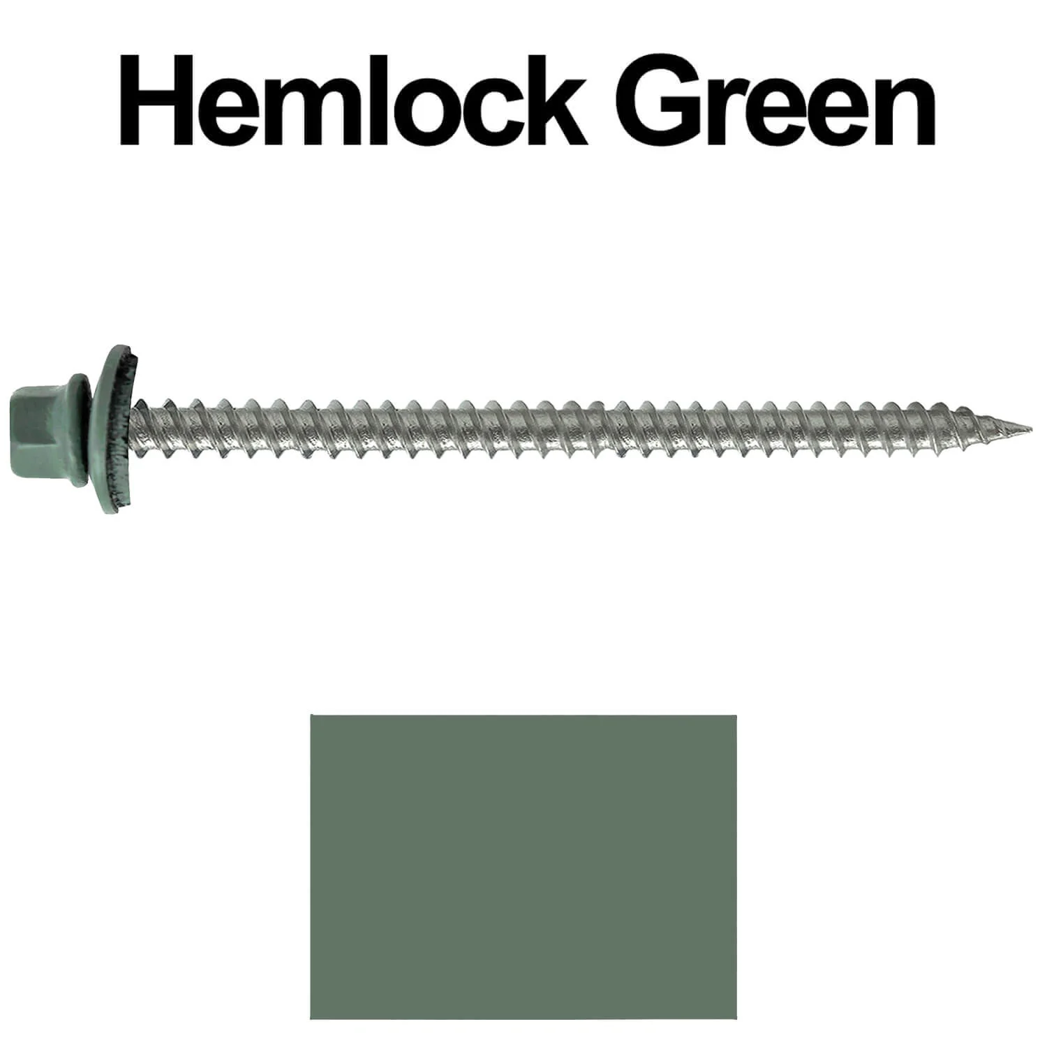 #9 x 3" Stainless Steel Metal Roofing Screws - Hex Washer Head - Self starting/self tapping - EPDM washer. Colored head. - Image 25
