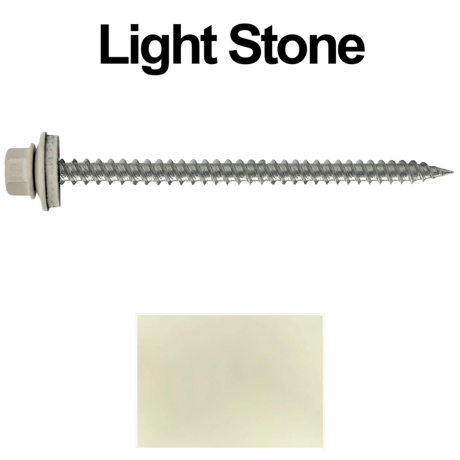 #9 x 3" Stainless Steel Metal Roofing Screws - Hex Washer Head - Self starting/self tapping - EPDM washer. Colored head. - Image 31