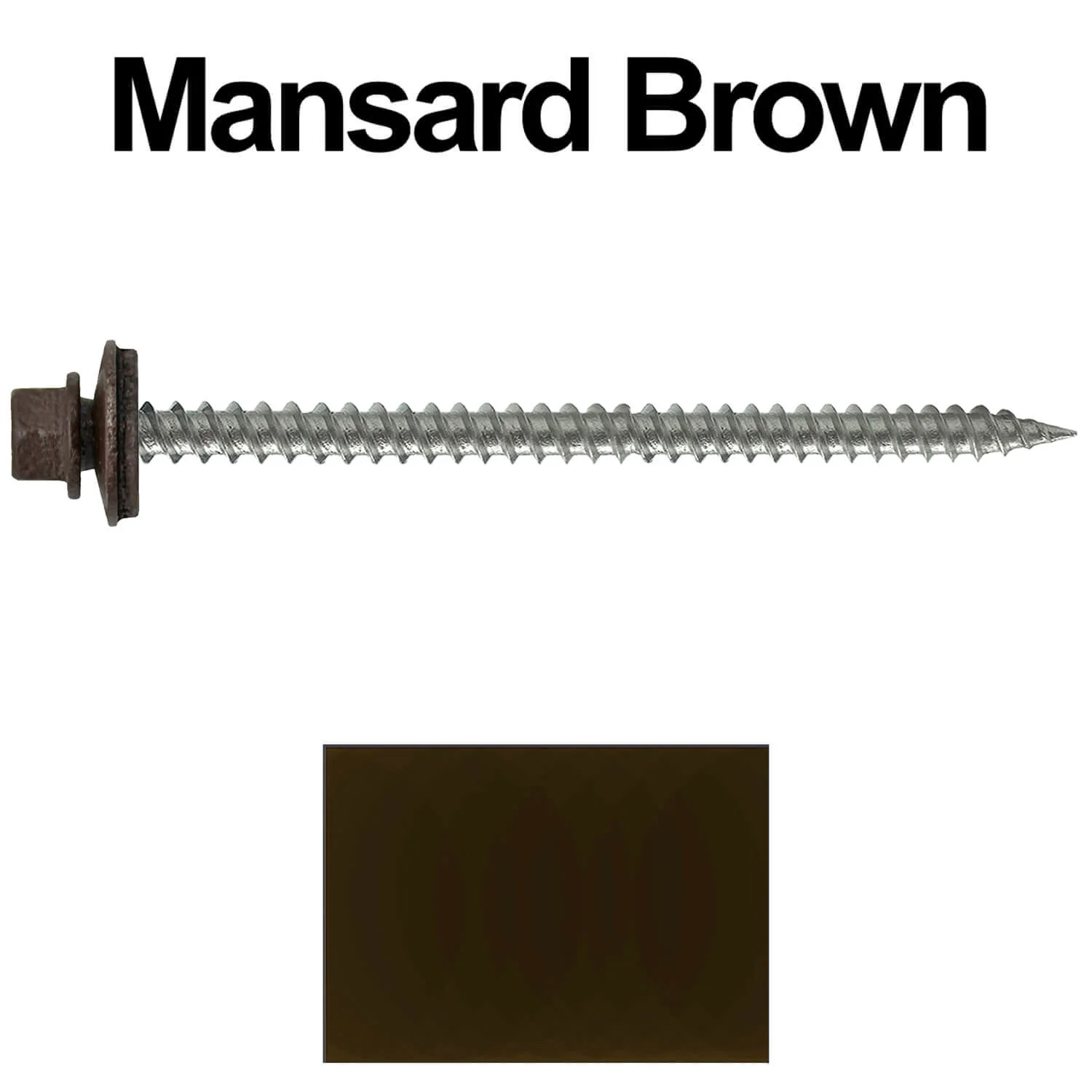 #9 x 3" Stainless Steel Metal Roofing Screws - Hex Washer Head - Self starting/self tapping - EPDM washer. Colored head. - Image 32
