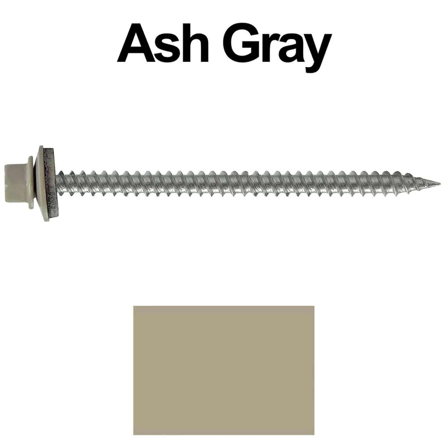 #9 x 3" Stainless Steel Metal Roofing Screws - Hex Washer Head - Self starting/self tapping - EPDM washer. Colored head. - Image 50