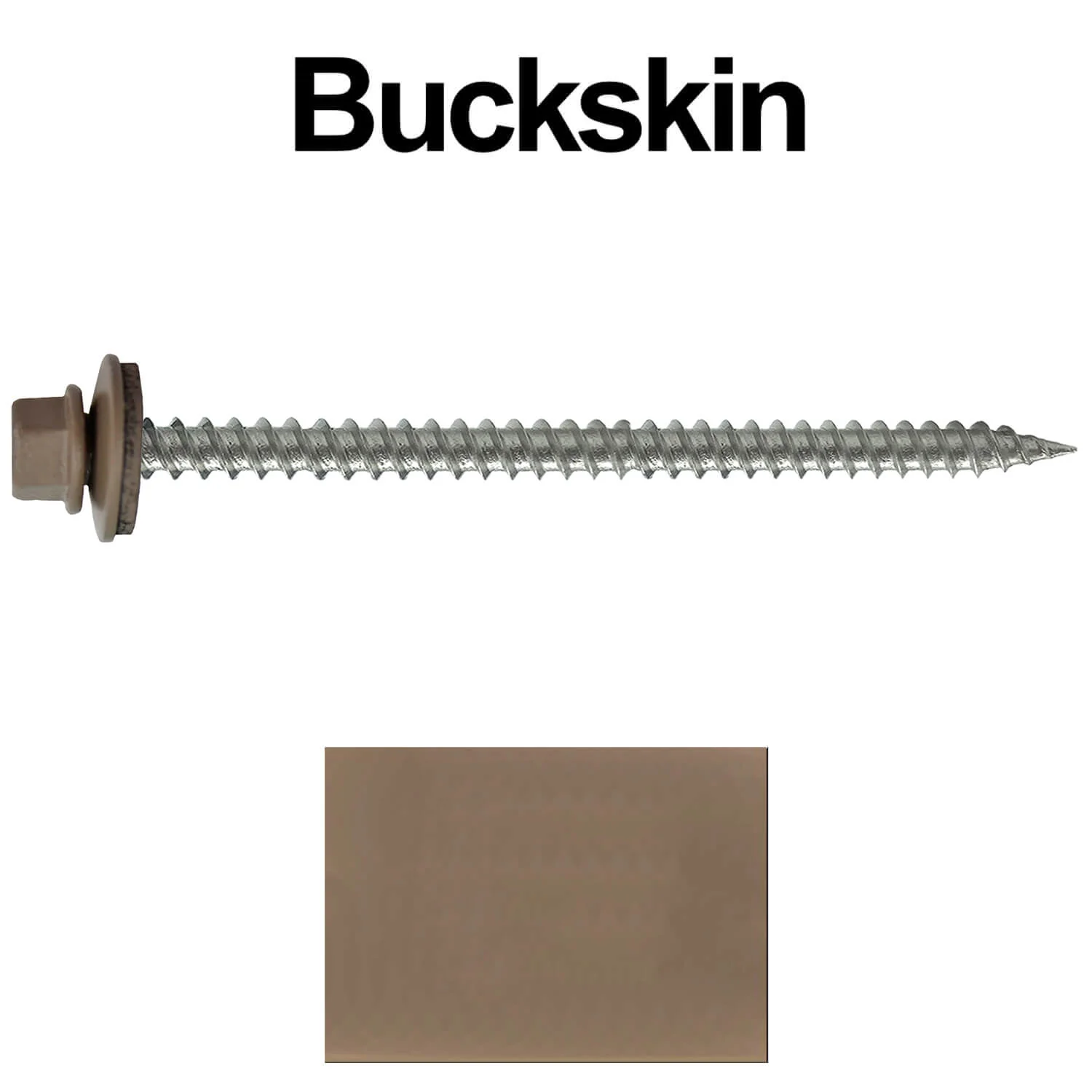 #9 x 3" Stainless Steel Metal Roofing Screws - Hex Washer Head - Self starting/self tapping - EPDM washer. Colored head. - Image 60