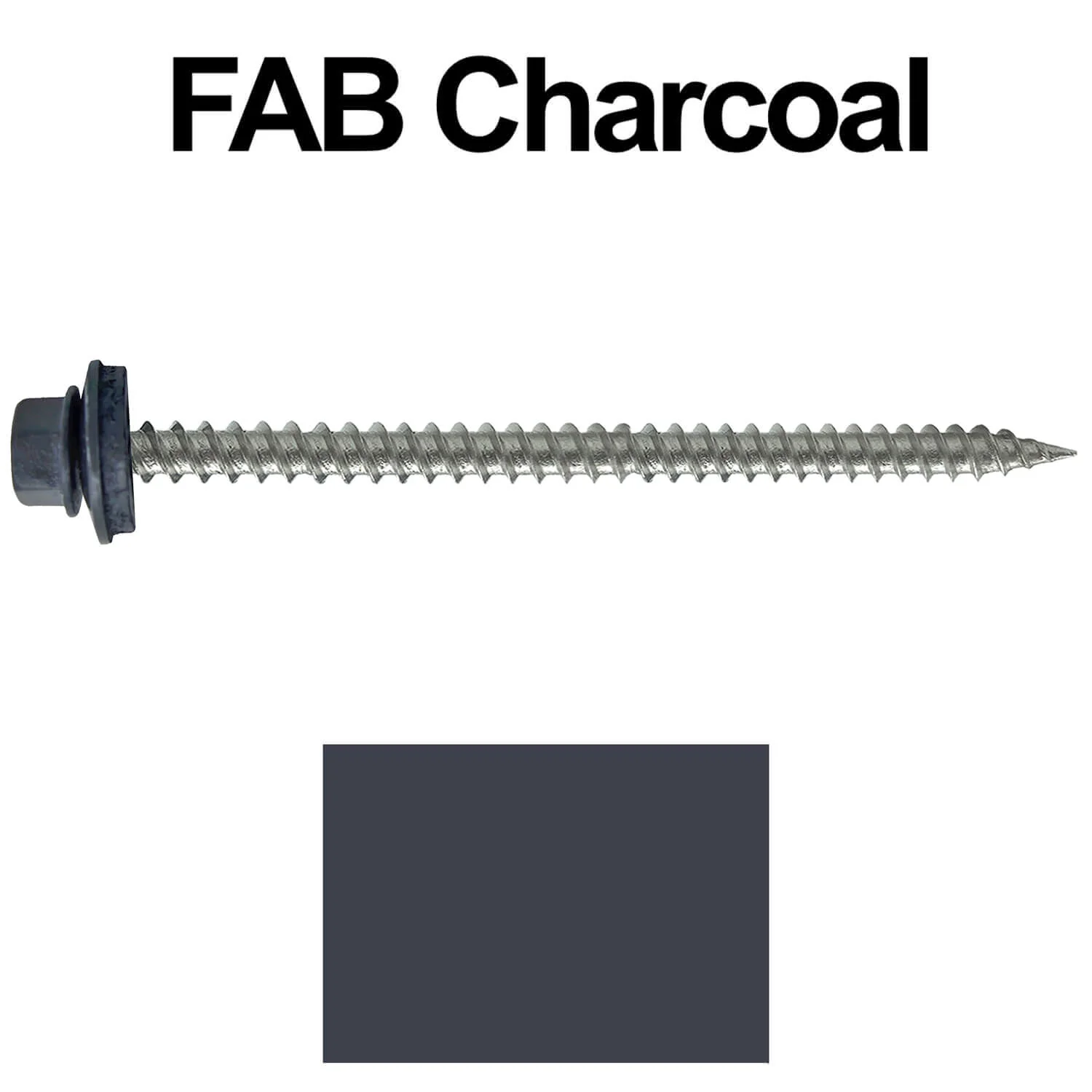 #9 x 3" Stainless Steel Metal Roofing Screws - Hex Washer Head - Self starting/self tapping - EPDM washer. Colored head. - Image 83