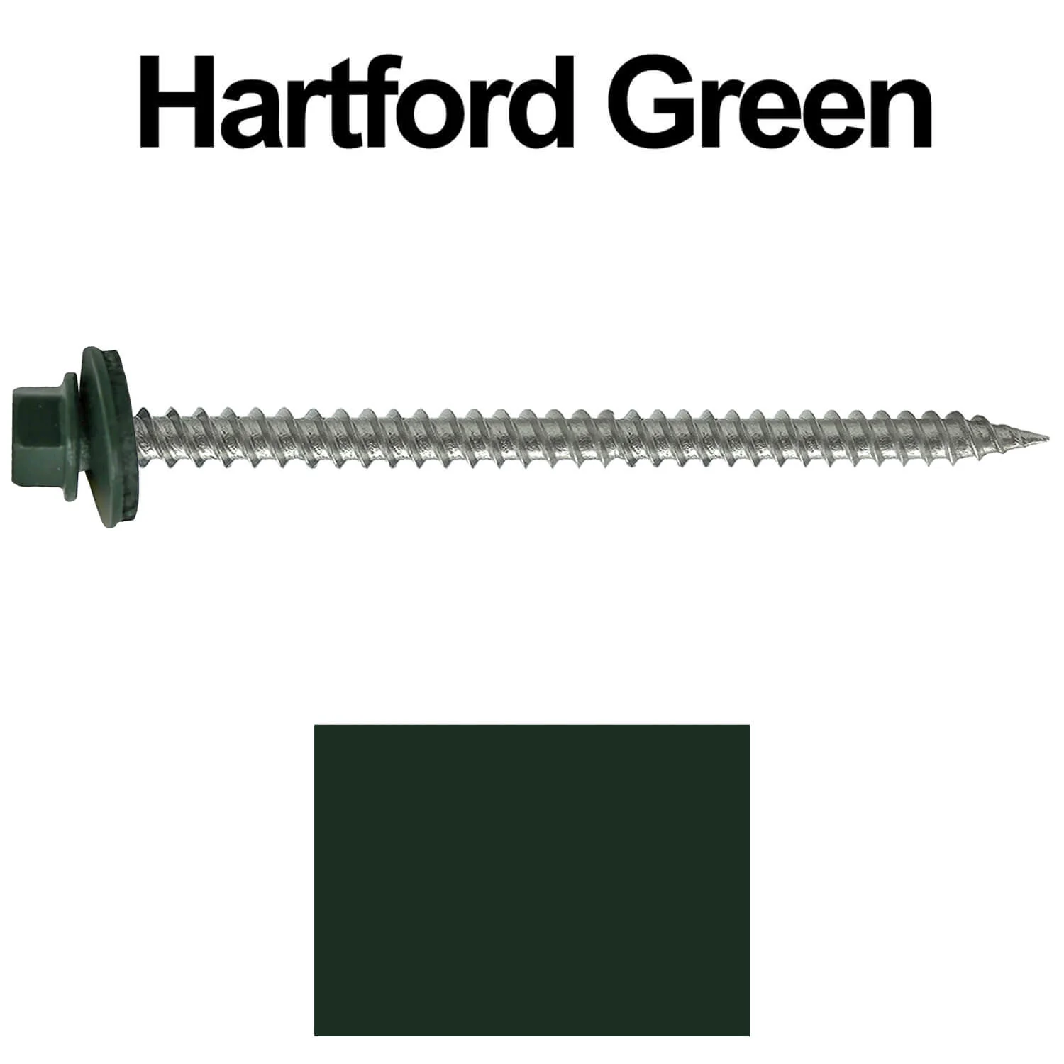 #9 x 3" Stainless Steel Metal Roofing Screws - Hex Washer Head - Self starting/self tapping - EPDM washer. Colored head. - Image 87