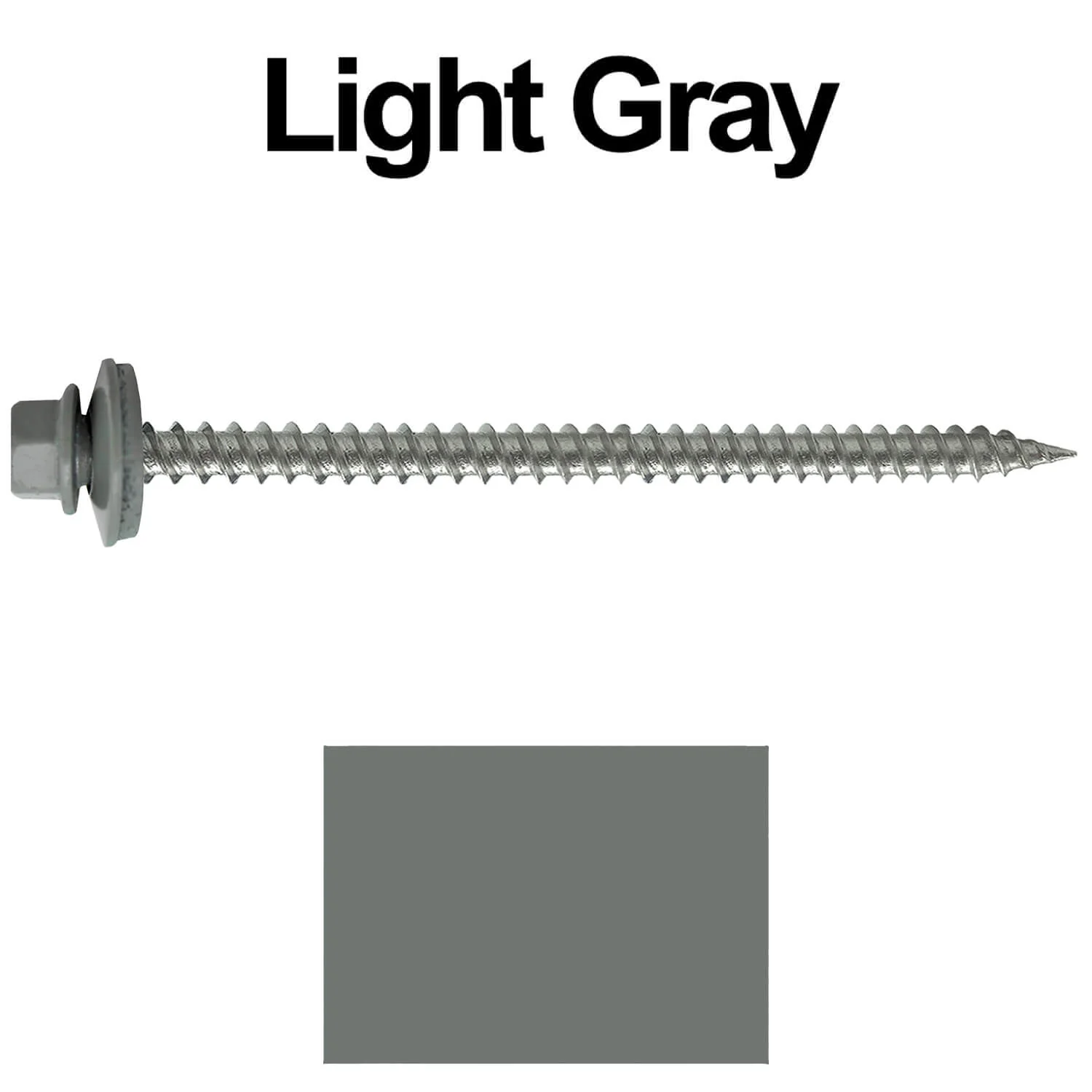 #9 x 3" Stainless Steel Metal Roofing Screws - Hex Washer Head - Self starting/self tapping - EPDM washer. Colored head. - Image 99