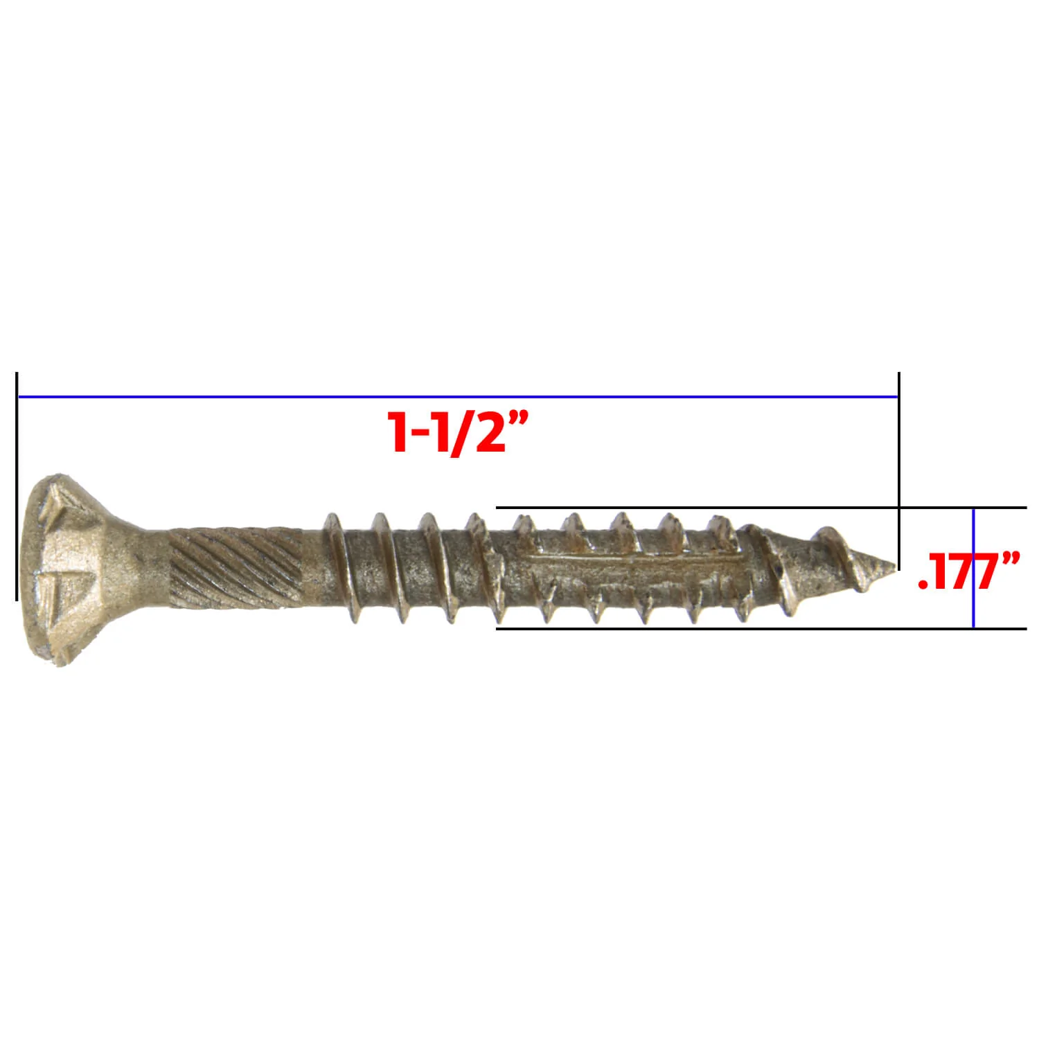#9 x 1-1/2" Bronze Coated Multipurpose Wood Screw Torx/Star Drive Flat Head Exterior Coated - ACQ Compatible Wood Screws (OVERSTOCK) - Image 7