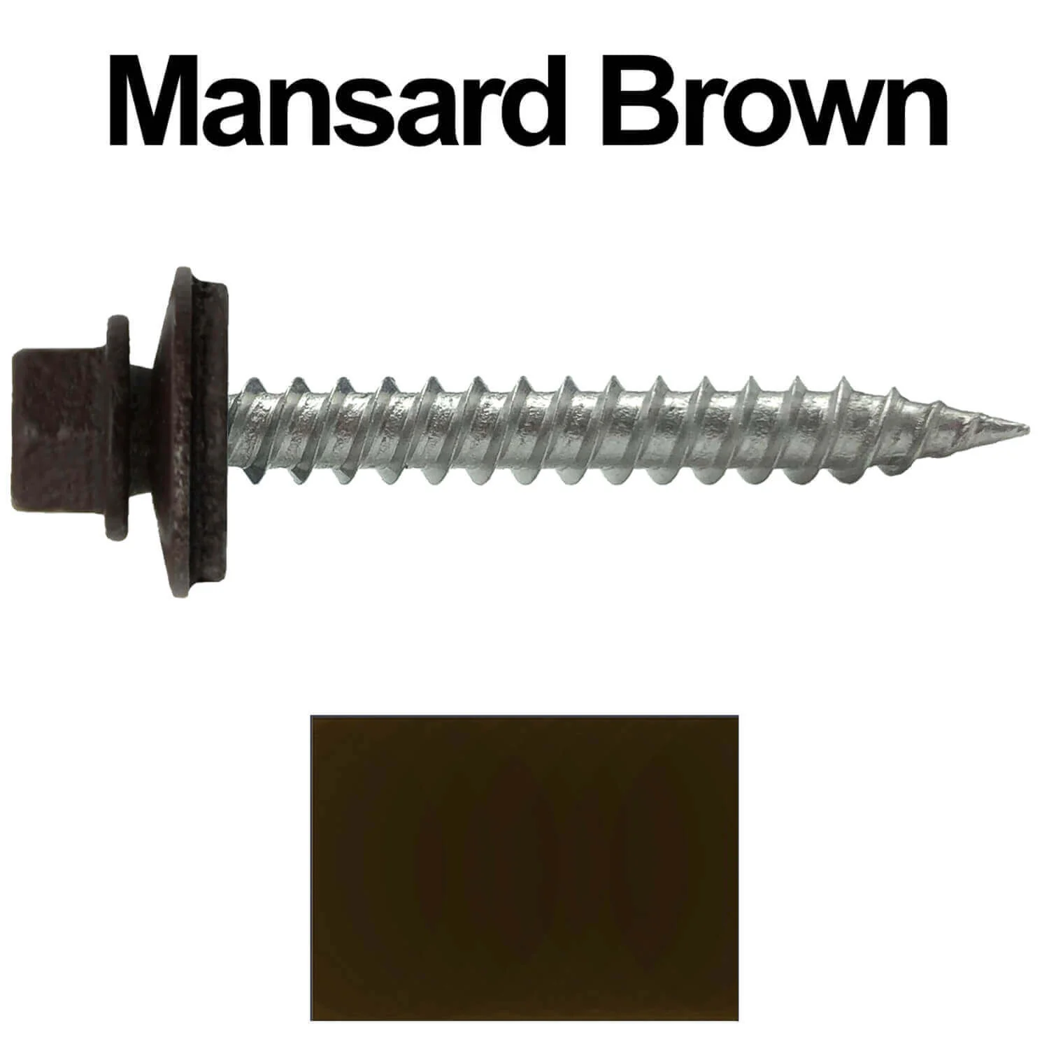 #9 x 1-1/2" Stainless Steel Metal Roofing Screws - Hex Washer Head - Self-Piercing (SP) tip metal to wood siding screws. EPDM washer. Colored head. - Image 105