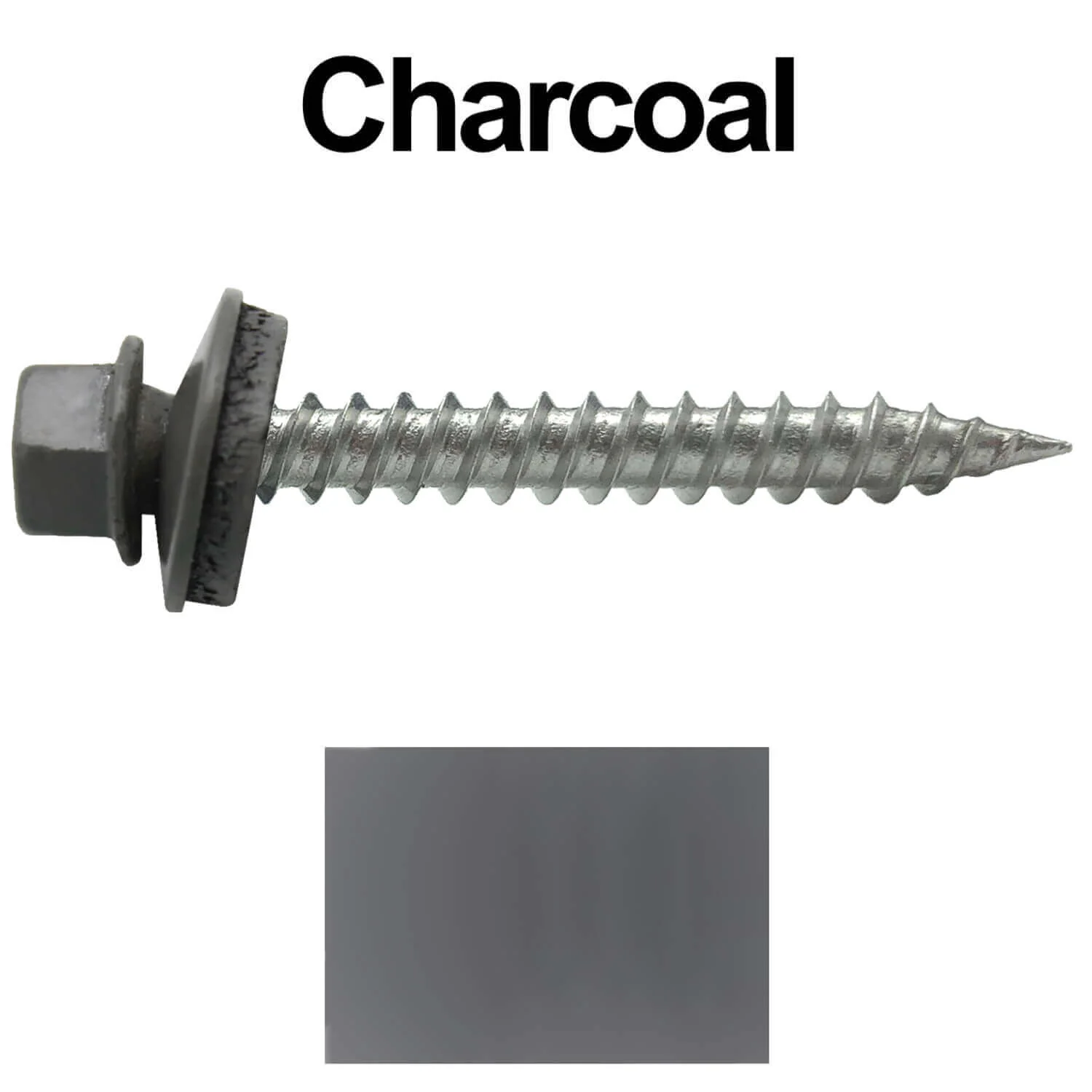 #9 x 1-1/2" Stainless Steel Metal Roofing Screws - Hex Washer Head - Self-Piercing (SP) tip metal to wood siding screws. EPDM washer. Colored head. - Image 13