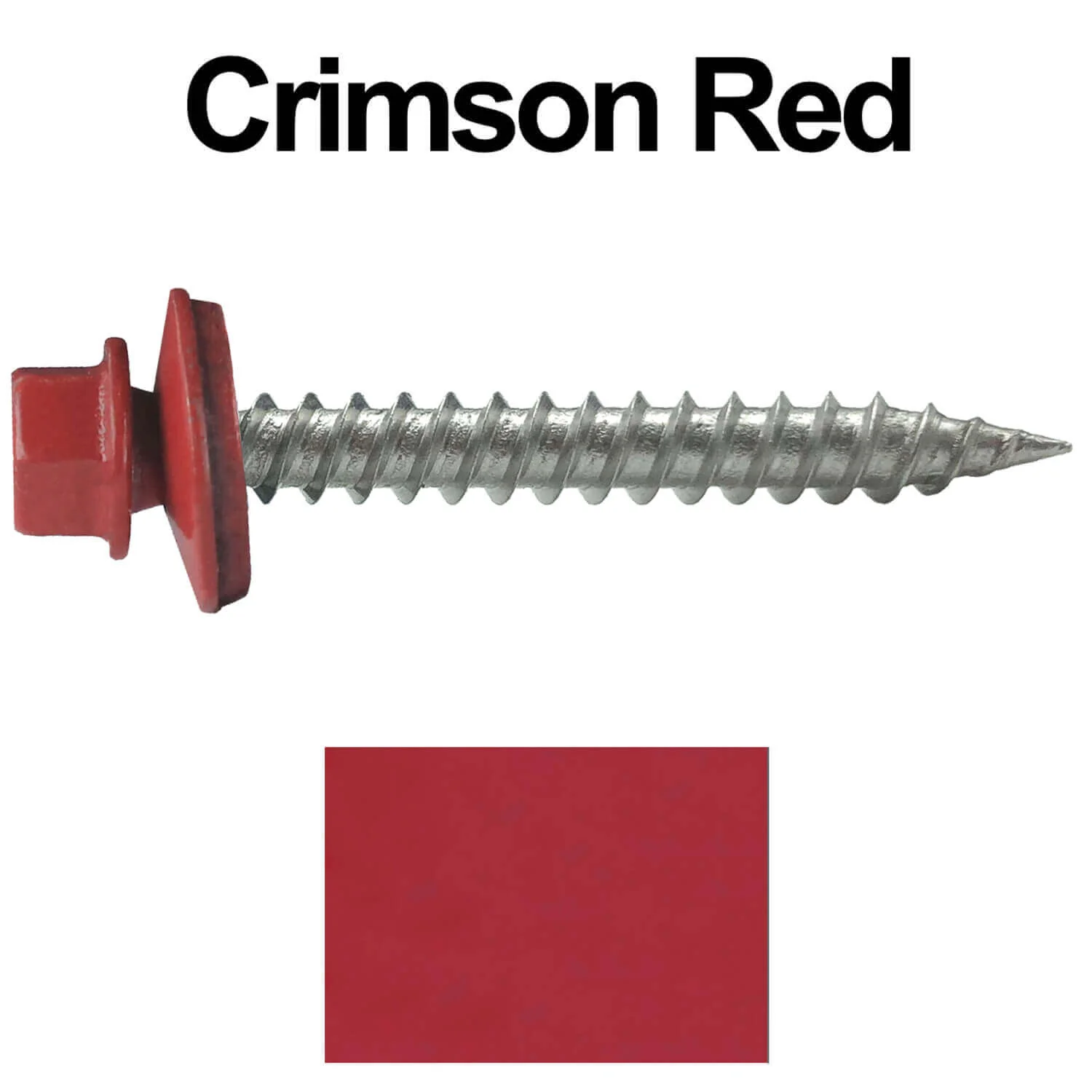 #9 x 1-1/2" Stainless Steel Metal Roofing Screws - Hex Washer Head - Self-Piercing (SP) tip metal to wood siding screws. EPDM washer. Colored head. - Image 17