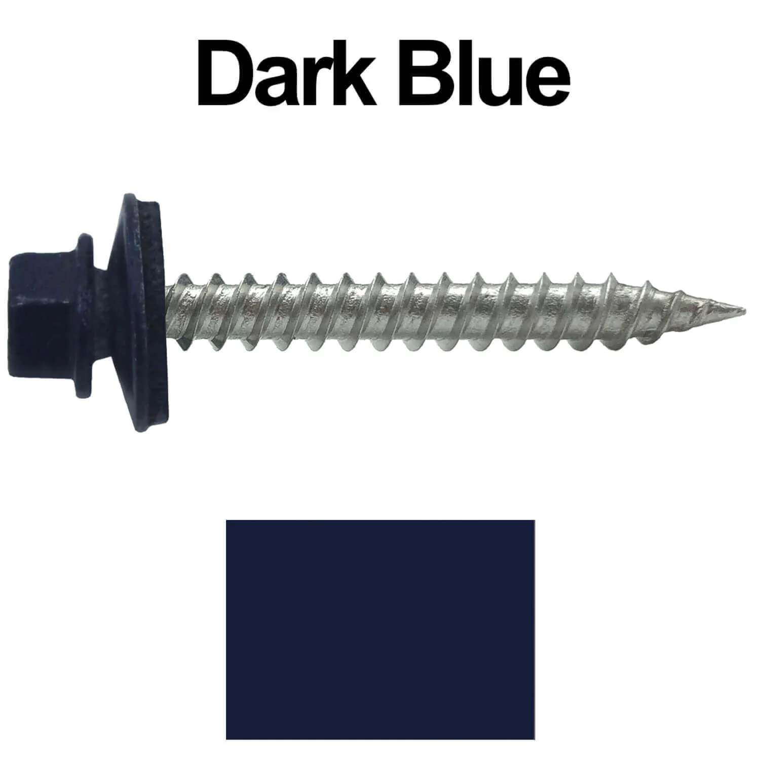 #9 x 1-1/2" Stainless Steel Metal Roofing Screws - Hex Washer Head - Self-Piercing (SP) tip metal to wood siding screws. EPDM washer. Colored head. - Image 18