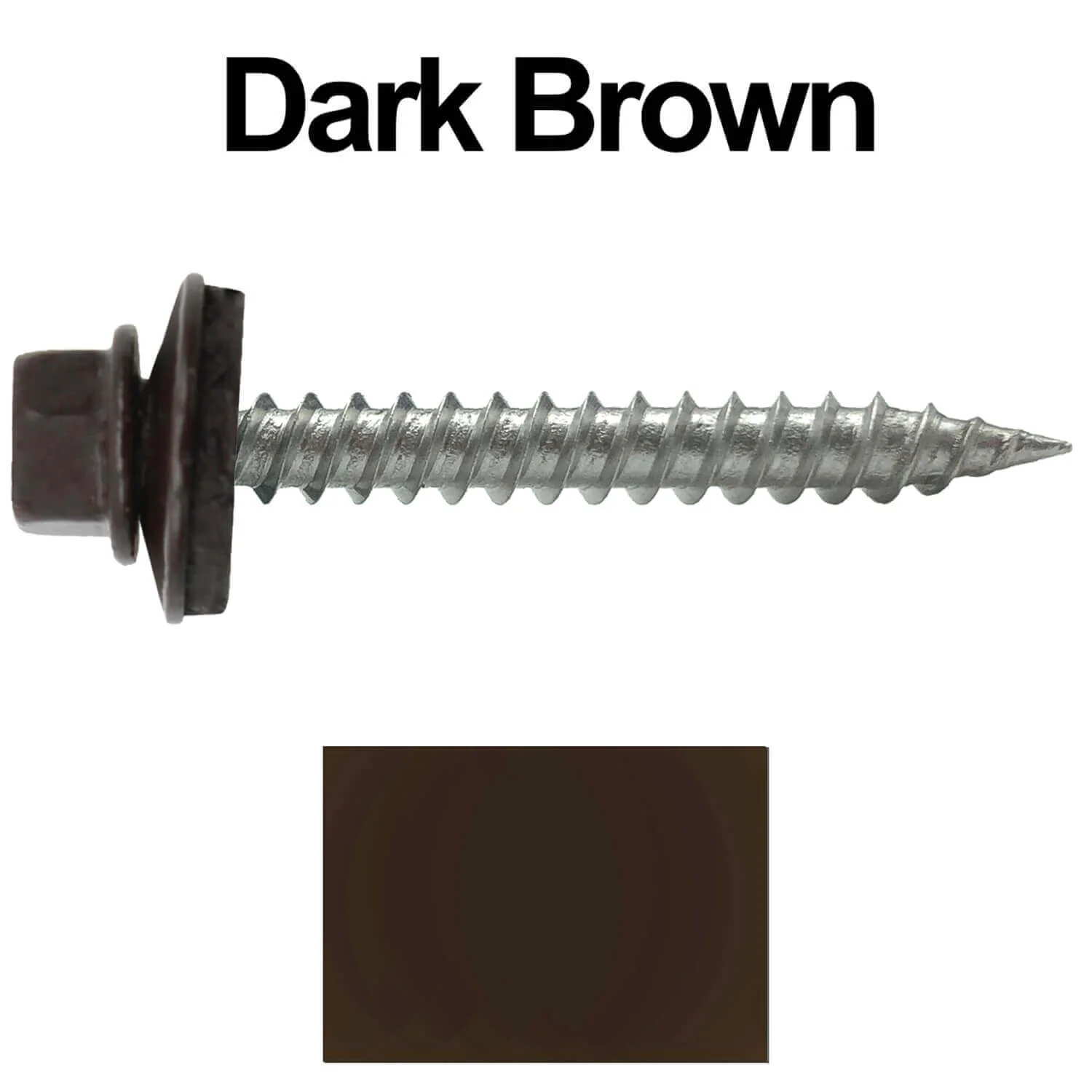 #9 x 1-1/2" Stainless Steel Metal Roofing Screws - Hex Washer Head - Self-Piercing (SP) tip metal to wood siding screws. EPDM washer. Colored head. - Image 20