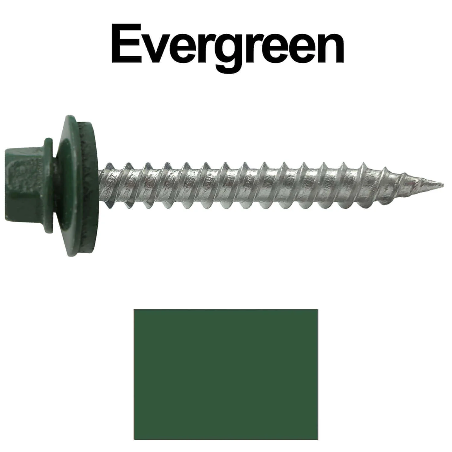 #9 x 1-1/2" Stainless Steel Metal Roofing Screws - Hex Washer Head - Self-Piercing (SP) tip metal to wood siding screws. EPDM washer. Colored head. - Image 22