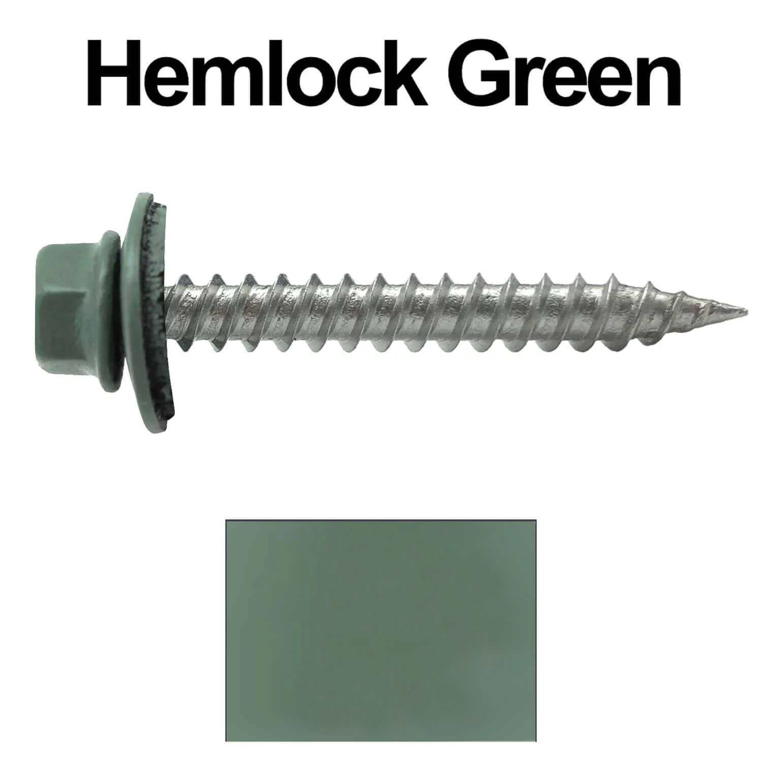 #9 x 1-1/2" Stainless Steel Metal Roofing Screws - Hex Washer Head - Self-Piercing (SP) tip metal to wood siding screws. EPDM washer. Colored head. - Image 26