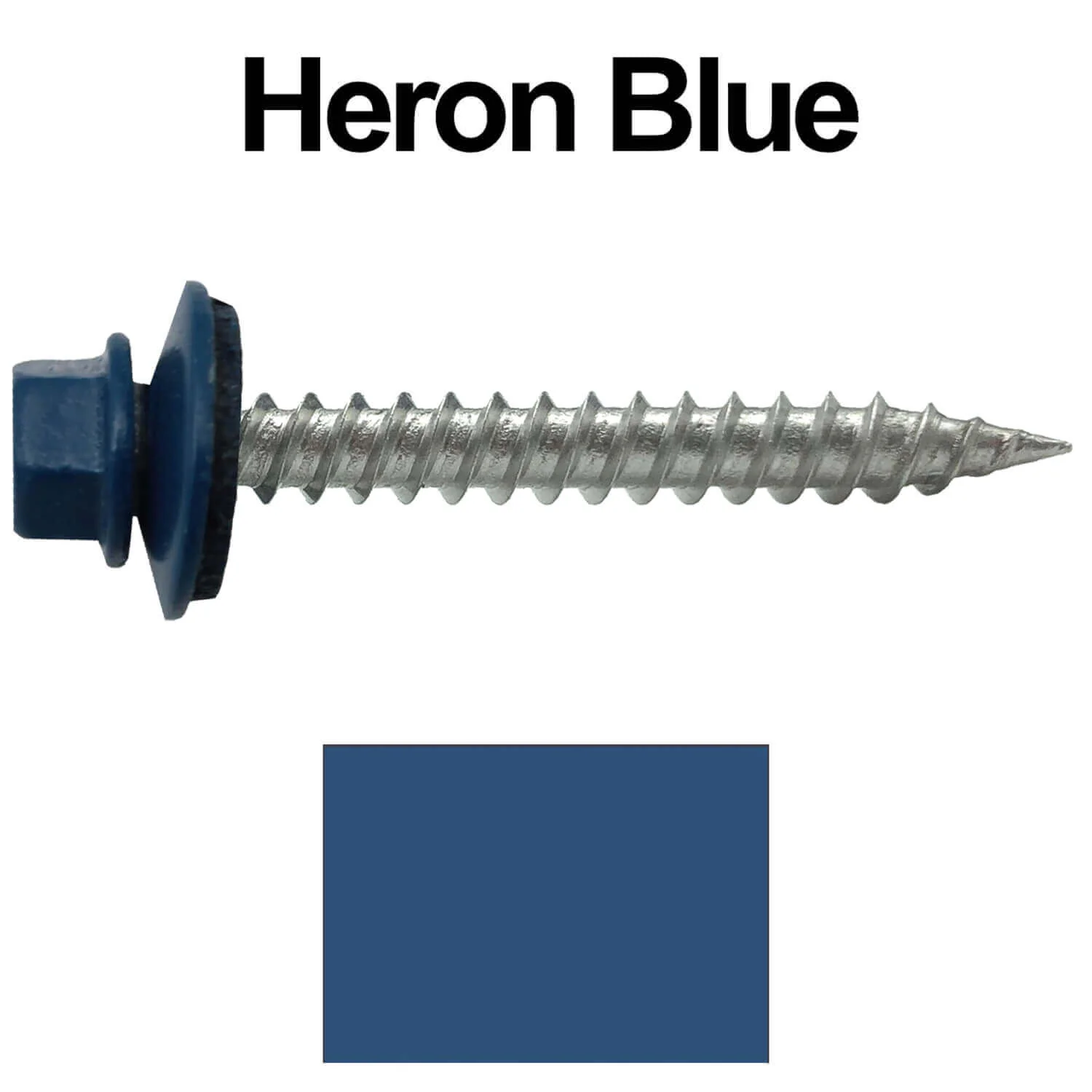 #9 x 1-1/2" Stainless Steel Metal Roofing Screws - Hex Washer Head - Self-Piercing (SP) tip metal to wood siding screws. EPDM washer. Colored head. - Image 27