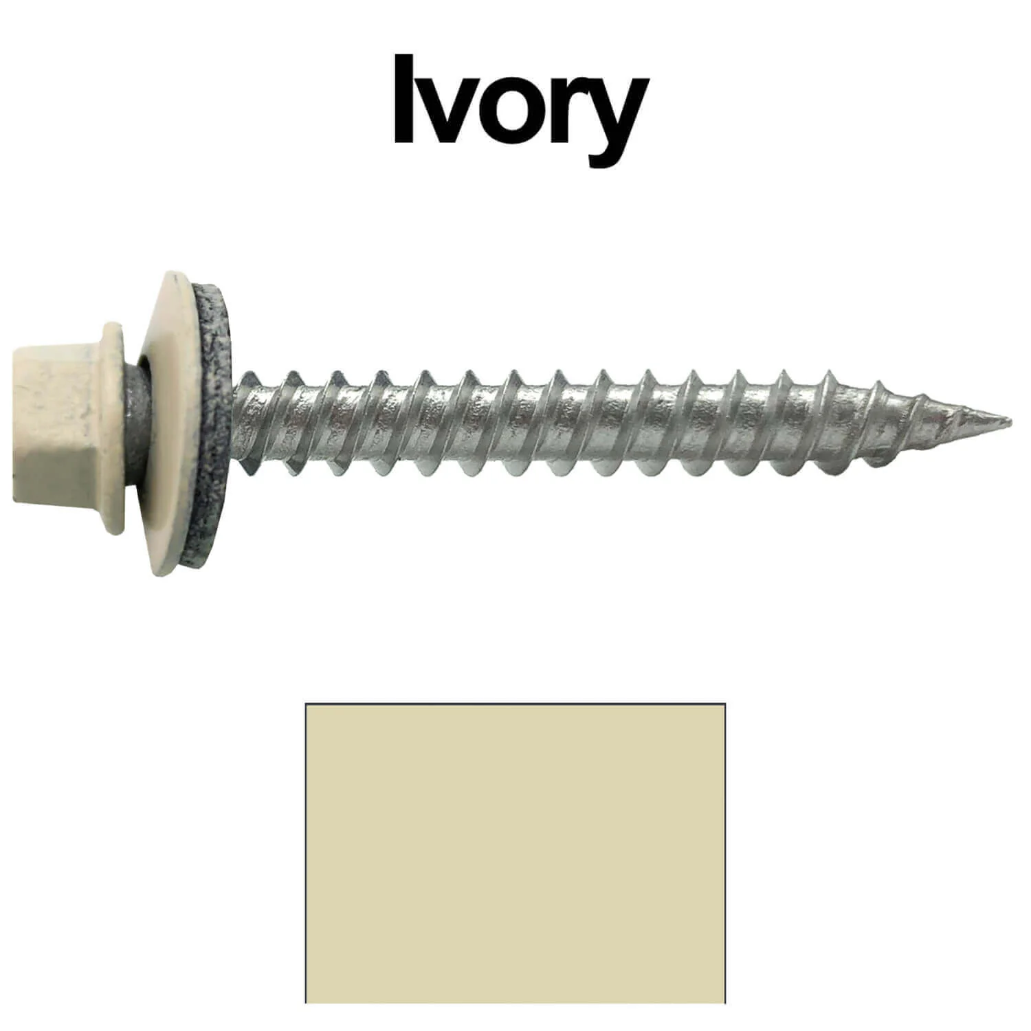 #9 x 1-1/2" Stainless Steel Metal Roofing Screws - Hex Washer Head - Self-Piercing (SP) tip metal to wood siding screws. EPDM washer. Colored head. - Image 28