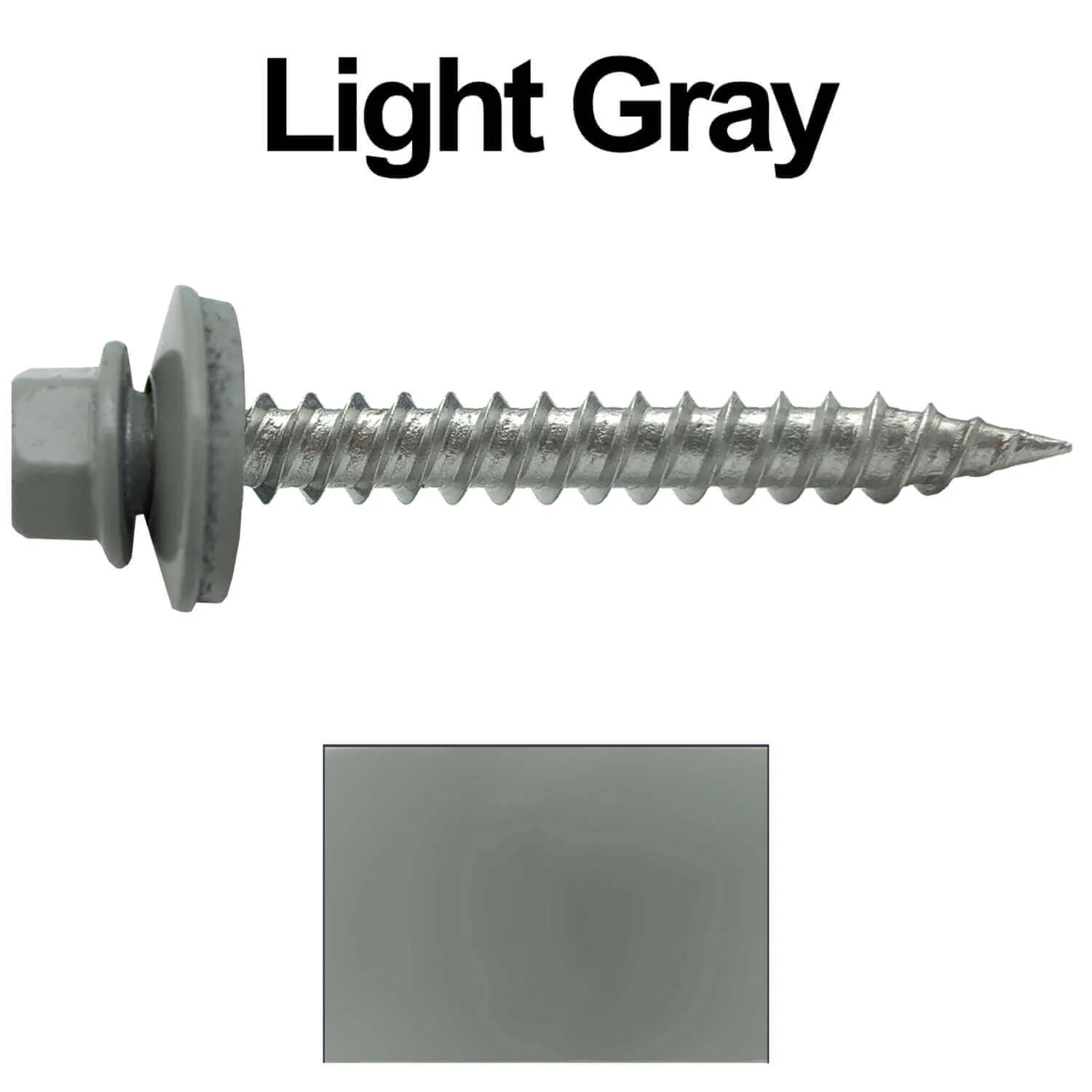 #9 x 1-1/2" Stainless Steel Metal Roofing Screws - Hex Washer Head - Self-Piercing (SP) tip metal to wood siding screws. EPDM washer. Colored head. - Image 31