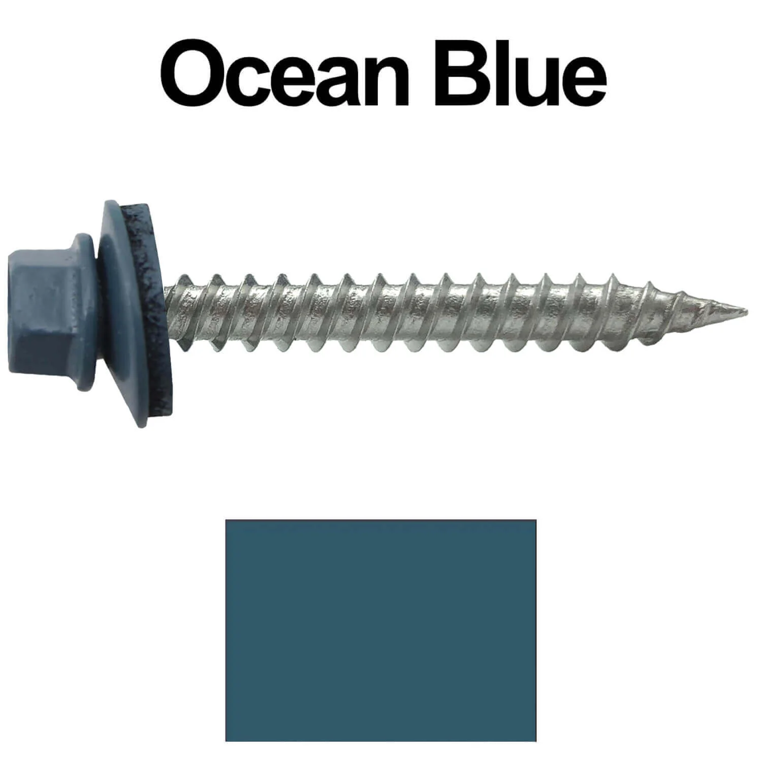 #9 x 1-1/2" Stainless Steel Metal Roofing Screws - Hex Washer Head - Self-Piercing (SP) tip metal to wood siding screws. EPDM washer. Colored head. - Image 34