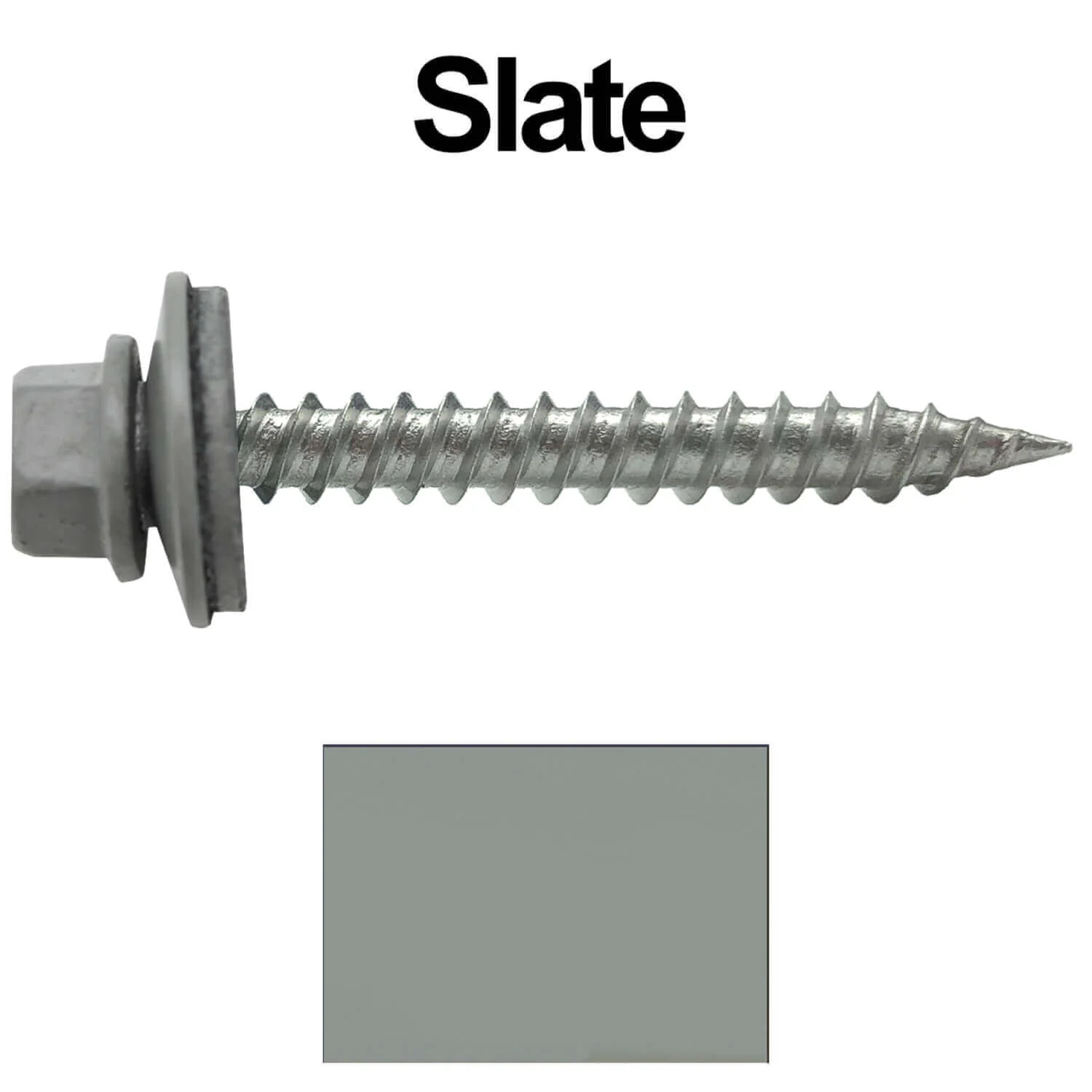 #9 x 1-1/2" Stainless Steel Metal Roofing Screws - Hex Washer Head - Self-Piercing (SP) tip metal to wood siding screws. EPDM washer. Colored head. - Image 39