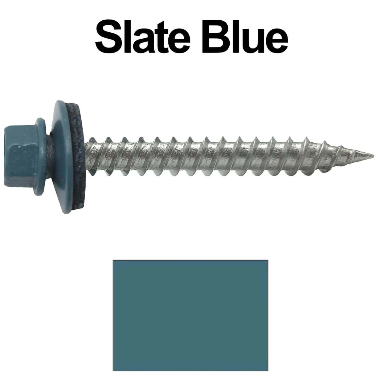 #9 x 1-1/2" Stainless Steel Metal Roofing Screws - Hex Washer Head - Self-Piercing (SP) tip metal to wood siding screws. EPDM washer. Colored head. - Image 40