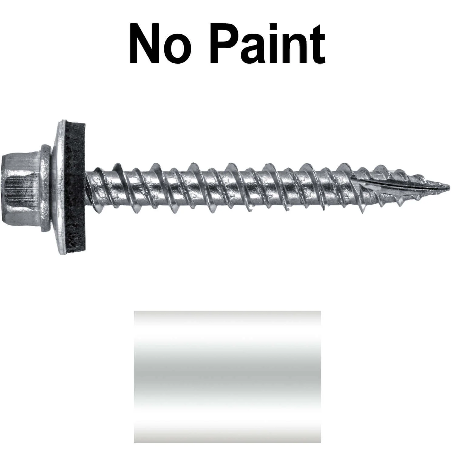 #9 x 1-1/2" Stainless Steel Metal Roofing Screws - Hex Washer Head - Self-Piercing (SP) tip metal to wood siding screws. EPDM washer. Colored head. - Image 43