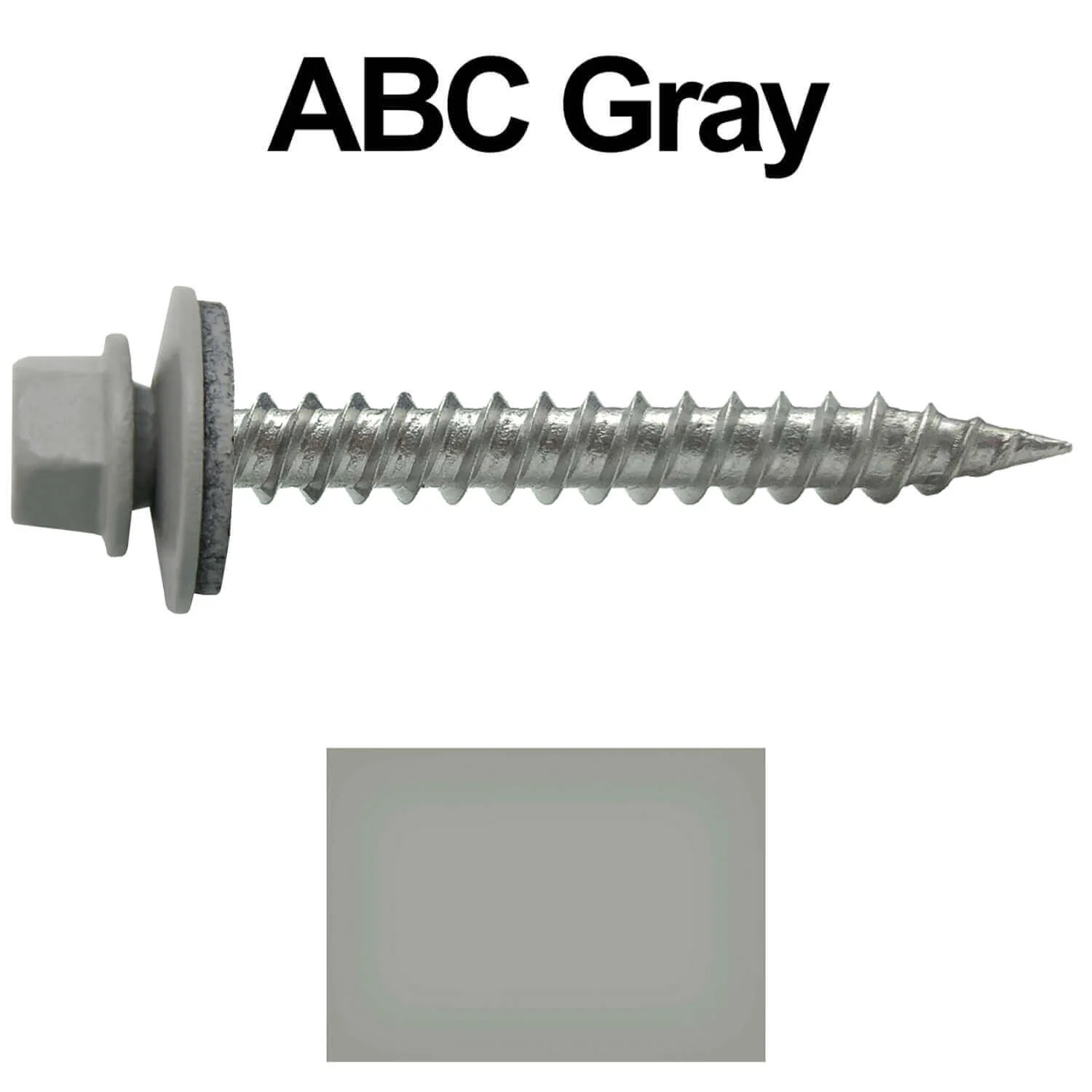 #9 x 1-1/2" Stainless Steel Metal Roofing Screws - Hex Washer Head - Self-Piercing (SP) tip metal to wood siding screws. EPDM washer. Colored head. - Image 46