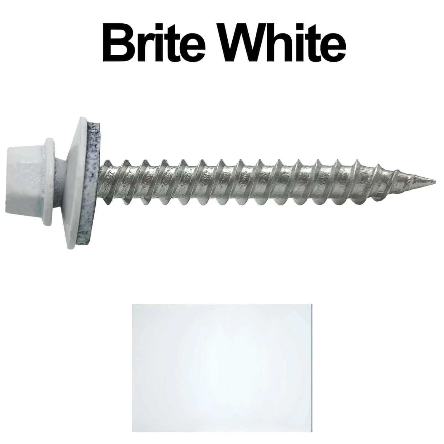 #9 x 1-1/2" Stainless Steel Metal Roofing Screws - Hex Washer Head - Self-Piercing (SP) tip metal to wood siding screws. EPDM washer. Colored head. - Image 57