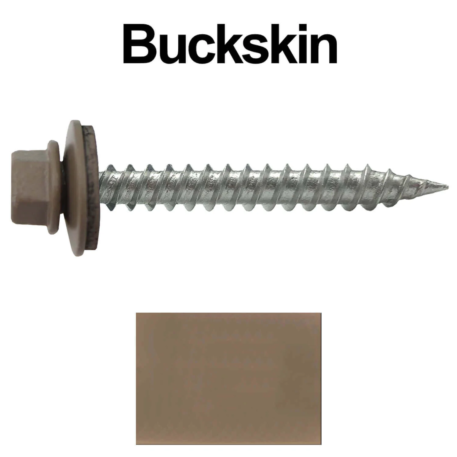 #9 x 1-1/2" Stainless Steel Metal Roofing Screws - Hex Washer Head - Self-Piercing (SP) tip metal to wood siding screws. EPDM washer. Colored head. - Image 61