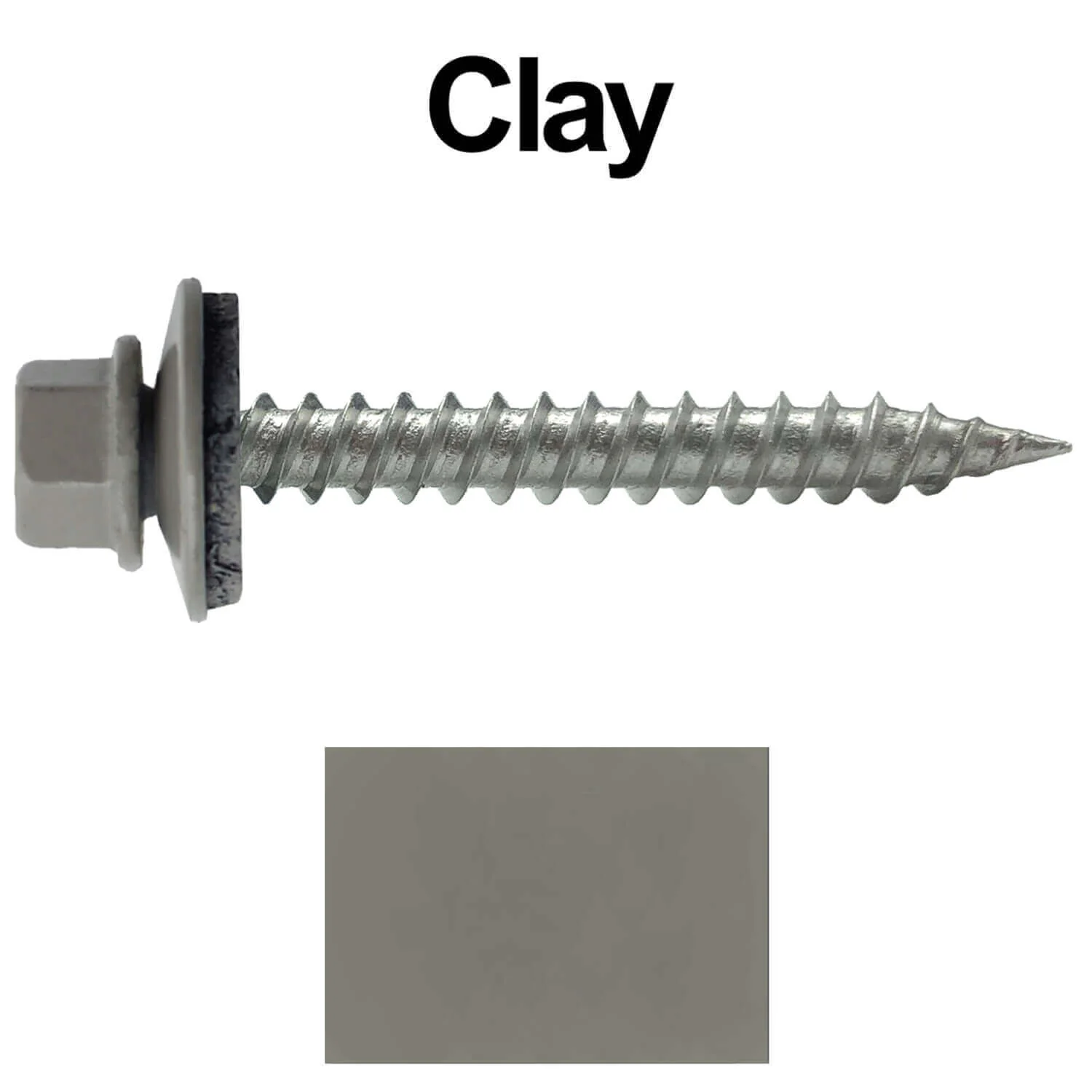#9 x 1-1/2" Stainless Steel Metal Roofing Screws - Hex Washer Head - Self-Piercing (SP) tip metal to wood siding screws. EPDM washer. Colored head. - Image 67
