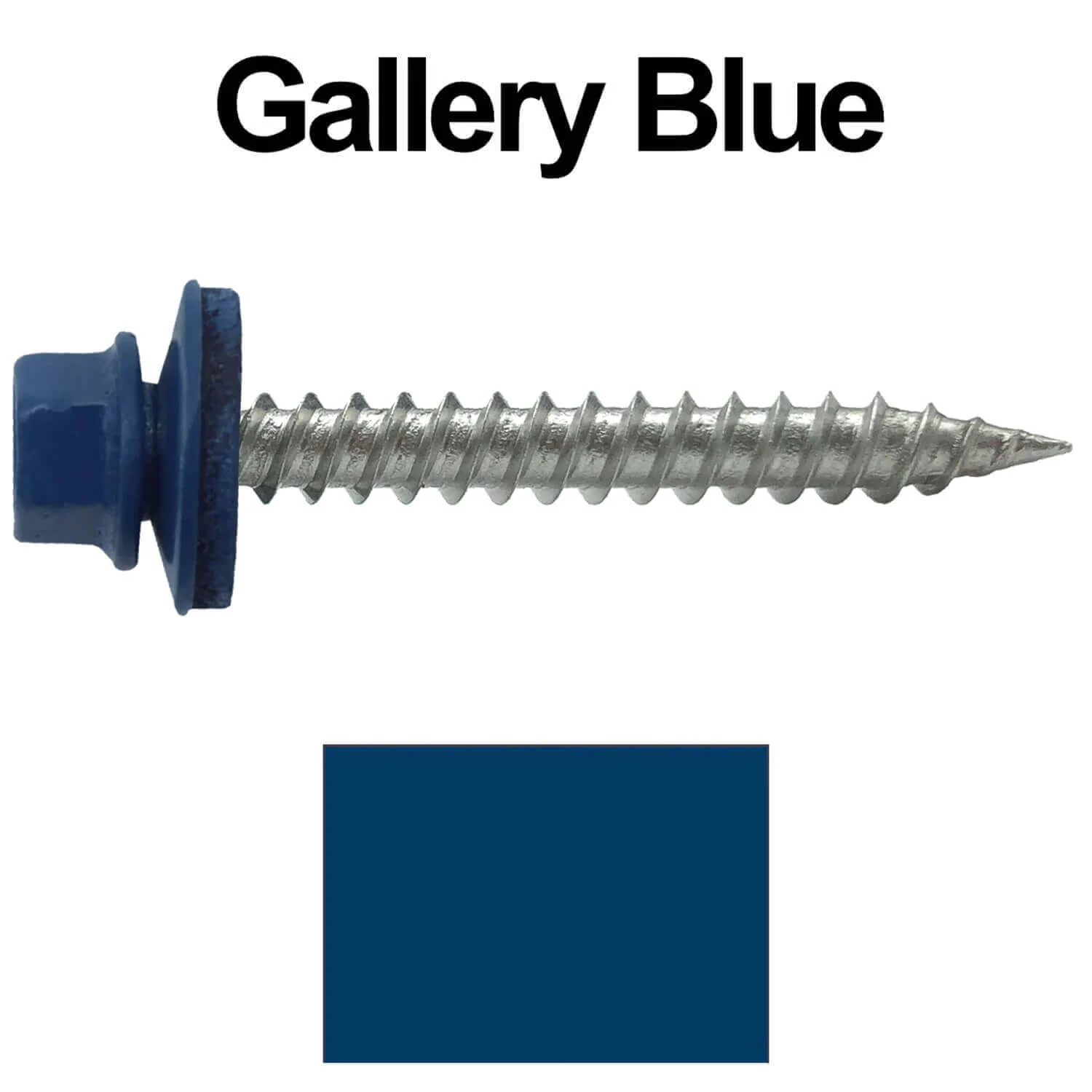 #9 x 1-1/2" Stainless Steel Metal Roofing Screws - Hex Washer Head - Self-Piercing (SP) tip metal to wood siding screws. EPDM washer. Colored head. - Image 86