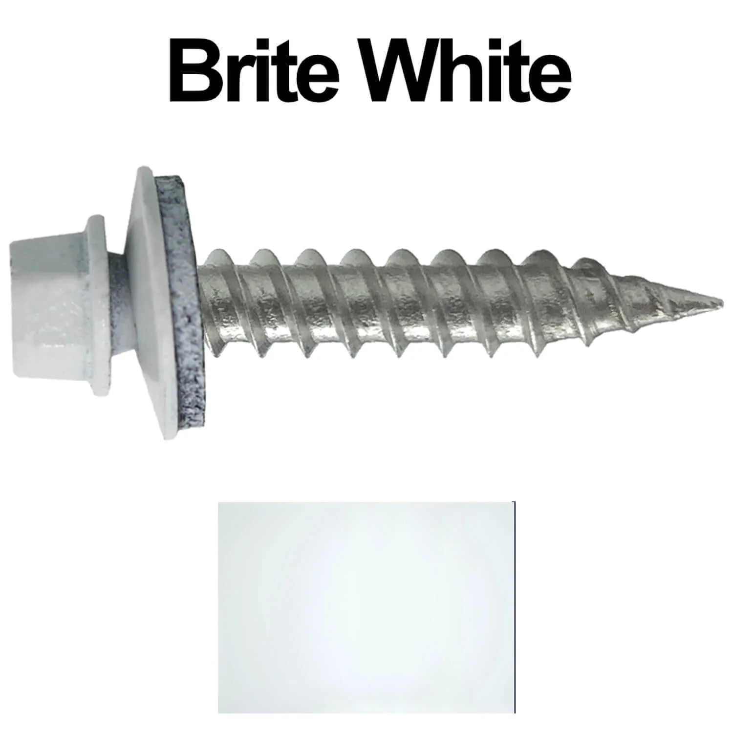 #9 x 1" Stainless Steel Metal Roofing Screws - Hex Washer Head - Self-Piercing (SP) tip metal to wood siding screws. EPDM washer. Colored head. - Image 11