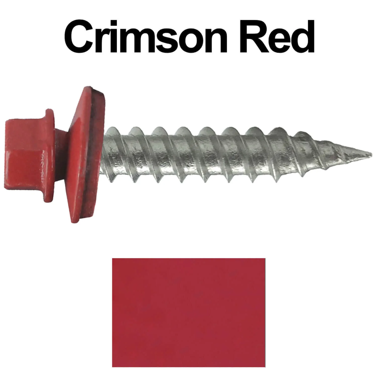 #9 x 1" Stainless Steel Metal Roofing Screws - Hex Washer Head - Self-Piercing (SP) tip metal to wood siding screws. EPDM washer. Colored head. - Image 18