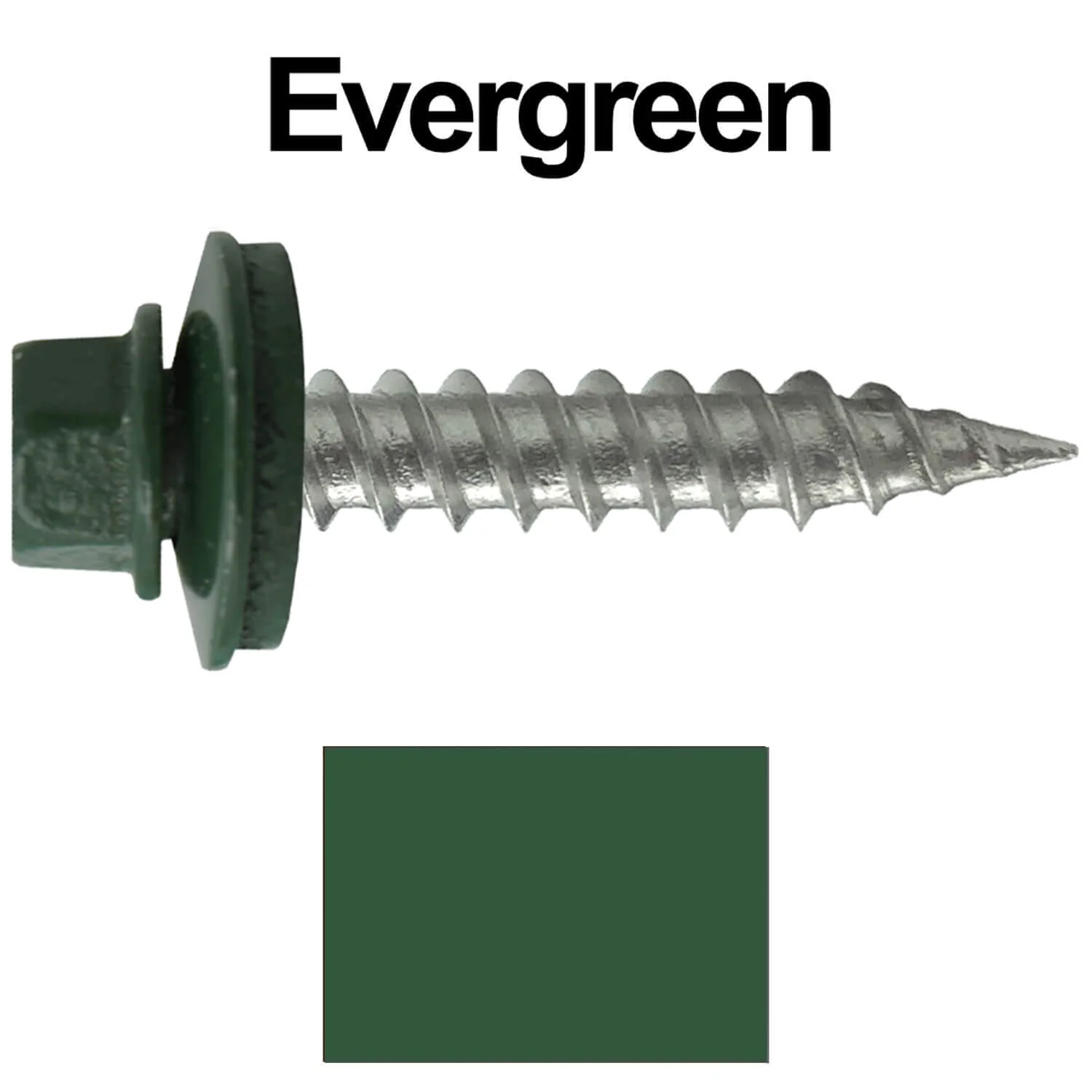 #9 x 1" Stainless Steel Metal Roofing Screws - Hex Washer Head - Self-Piercing (SP) tip metal to wood siding screws. EPDM washer. Colored head. - Image 22