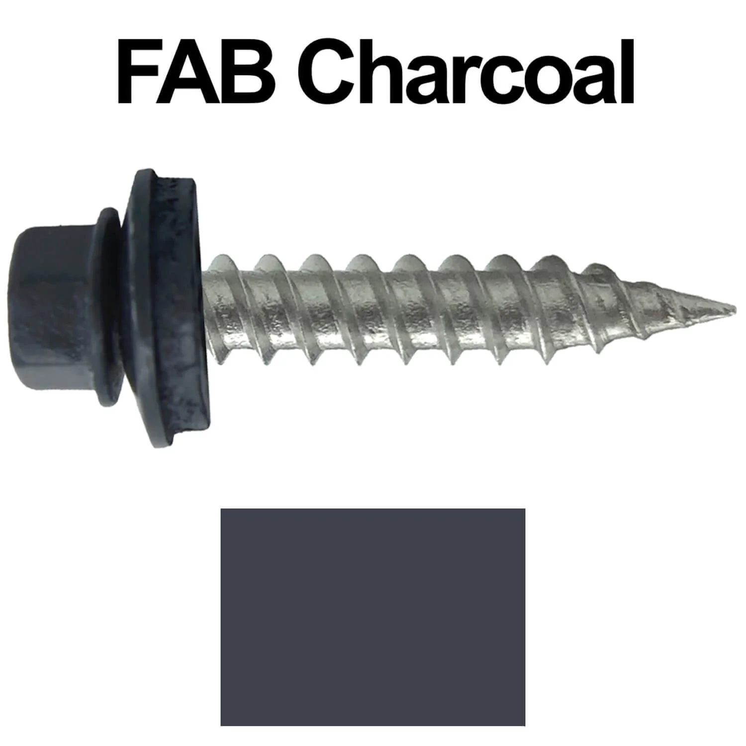 #9 x 1" Stainless Steel Metal Roofing Screws - Hex Washer Head - Self-Piercing (SP) tip metal to wood siding screws. EPDM washer. Colored head. - Image 23