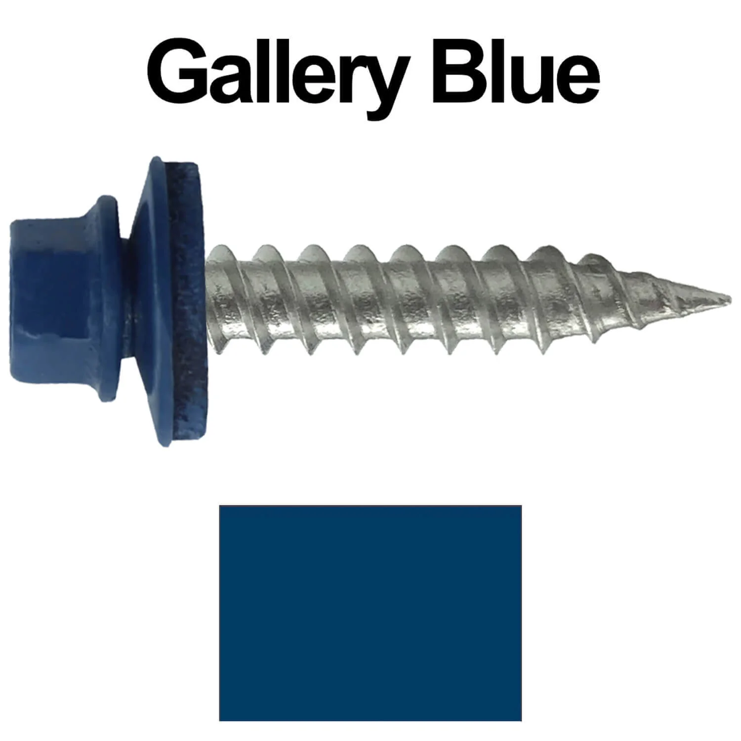 #9 x 1" Stainless Steel Metal Roofing Screws - Hex Washer Head - Self-Piercing (SP) tip metal to wood siding screws. EPDM washer. Colored head. - Image 24