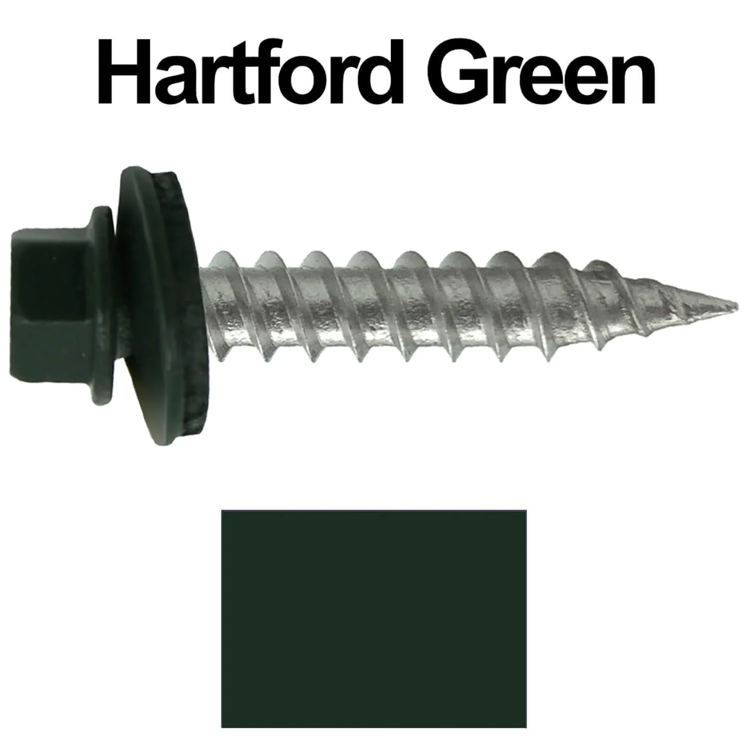 #9 x 1" Stainless Steel Metal Roofing Screws - Hex Washer Head - Self-Piercing (SP) tip metal to wood siding screws. EPDM washer. Colored head. - Image 25
