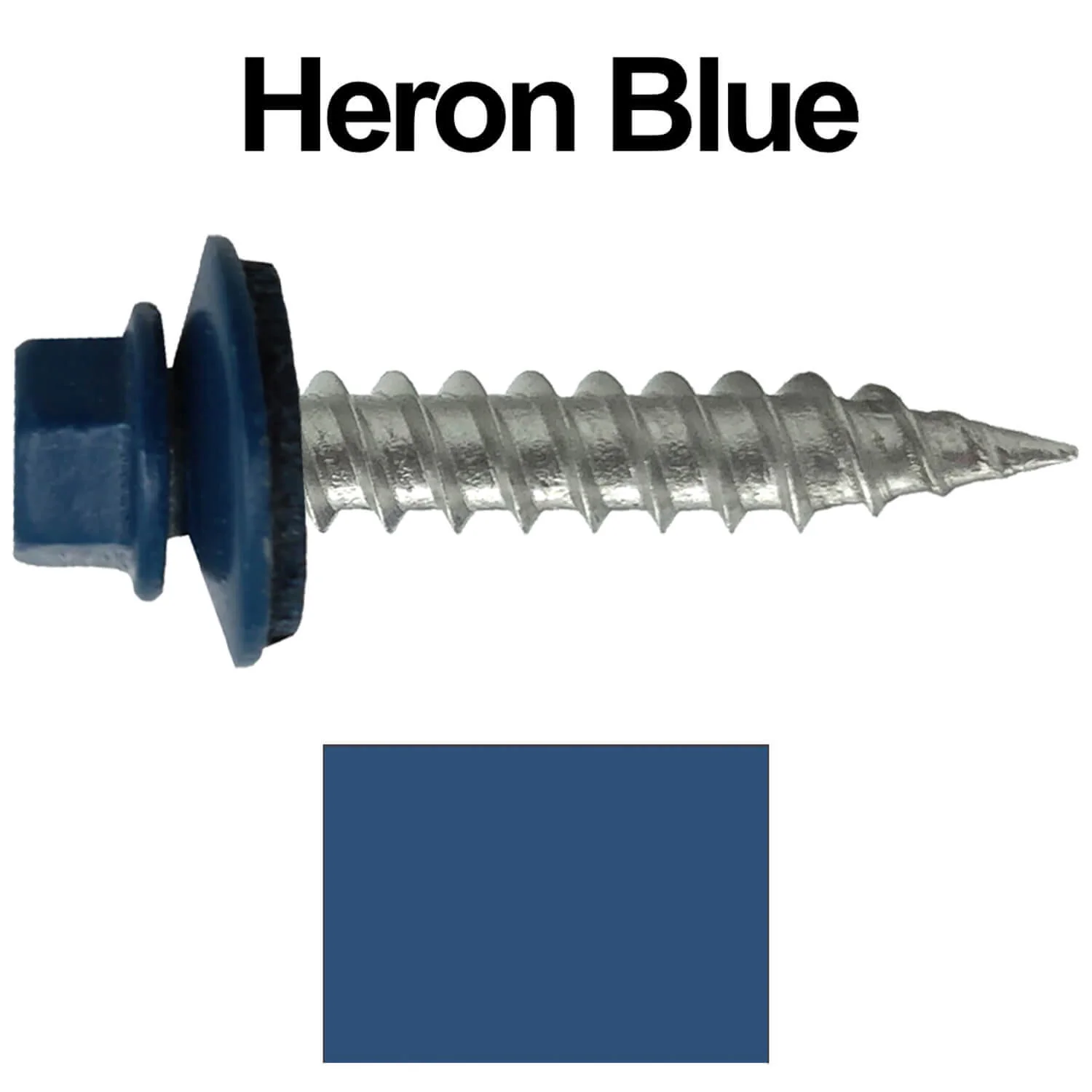 #9 x 1" Stainless Steel Metal Roofing Screws - Hex Washer Head - Self-Piercing (SP) tip metal to wood siding screws. EPDM washer. Colored head. - Image 27