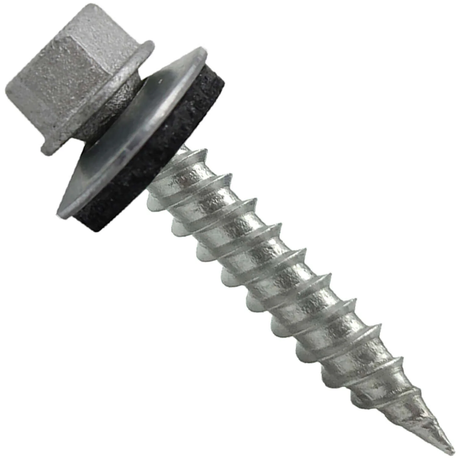 #9 x 1" Stainless Steel Metal Roofing Screws - Hex Washer Head - Self-Piercing (SP) tip metal to wood siding screws. EPDM washer. Colored head. - Image 3
