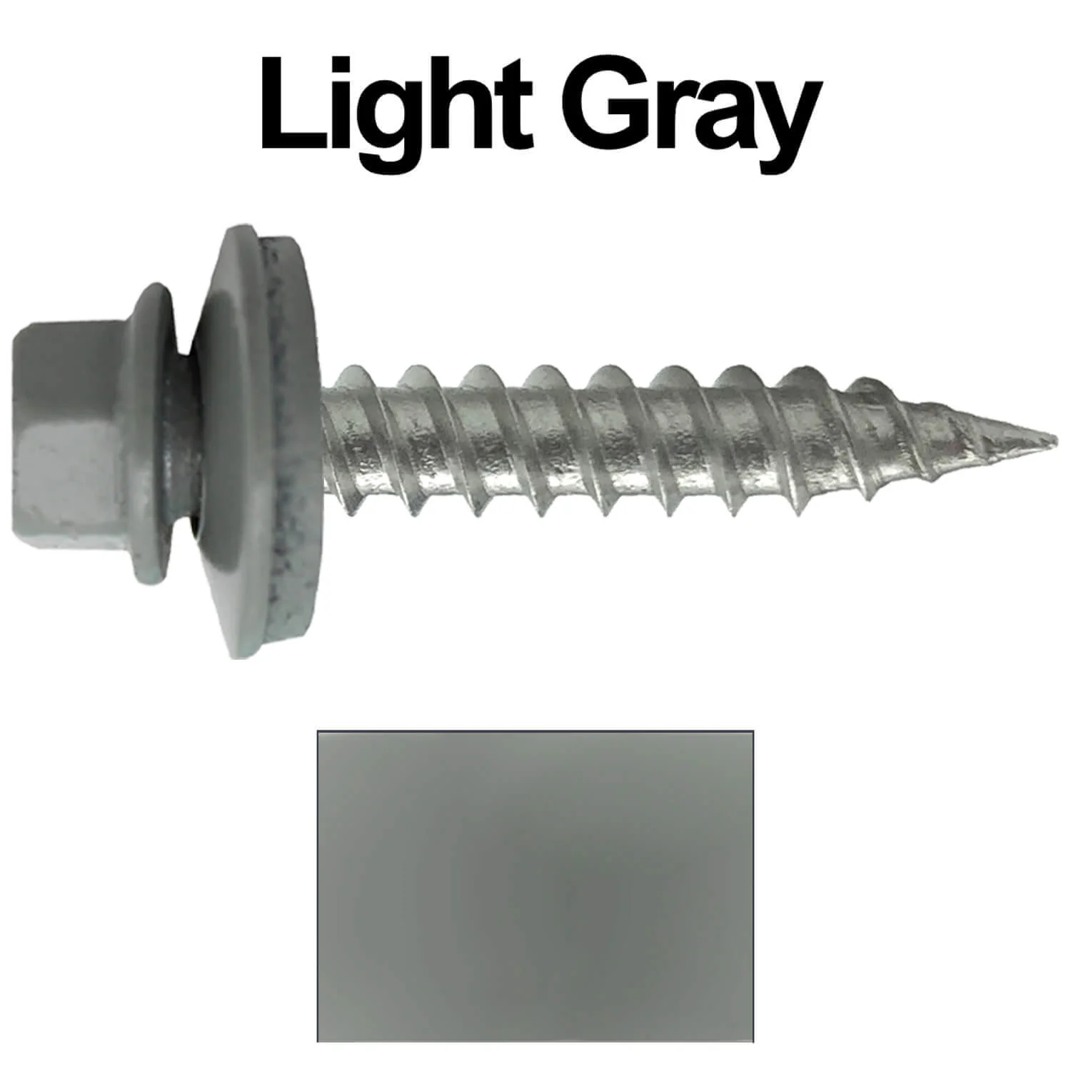 #9 x 1" Stainless Steel Metal Roofing Screws - Hex Washer Head - Self-Piercing (SP) tip metal to wood siding screws. EPDM washer. Colored head. - Image 31