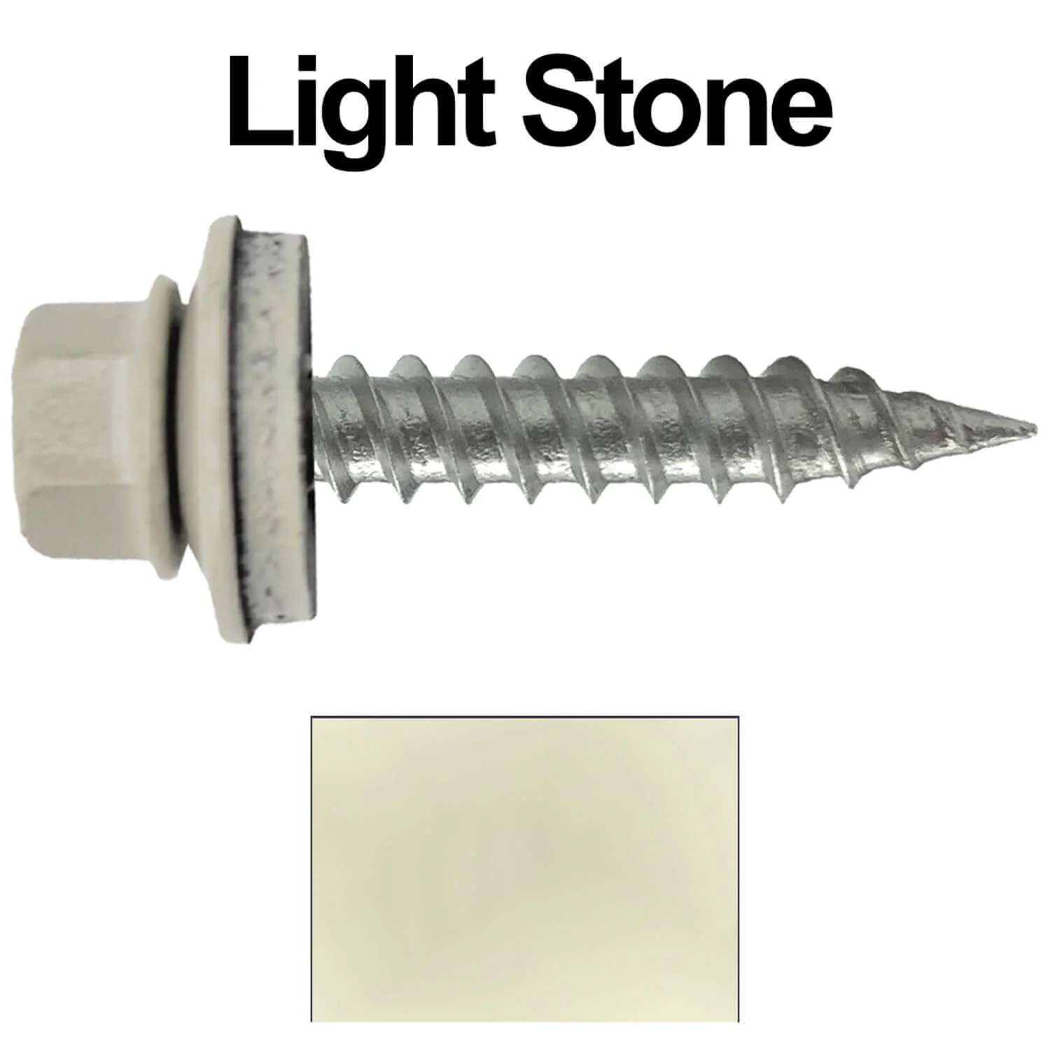 #9 x 1" Stainless Steel Metal Roofing Screws - Hex Washer Head - Self-Piercing (SP) tip metal to wood siding screws. EPDM washer. Colored head. - Image 32
