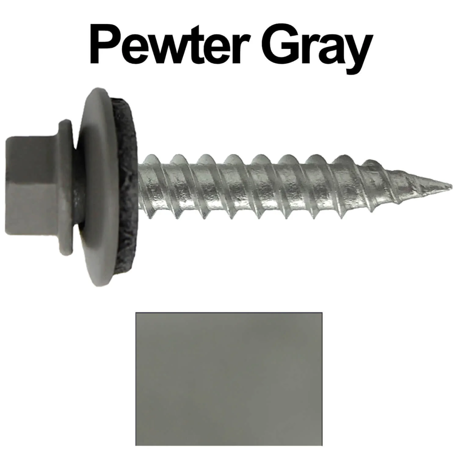 #9 x 1" Stainless Steel Metal Roofing Screws - Hex Washer Head - Self-Piercing (SP) tip metal to wood siding screws. EPDM washer. Colored head. - Image 37
