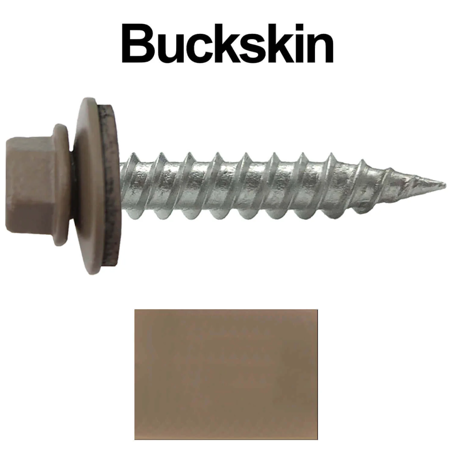 #9 x 1" Stainless Steel Metal Roofing Screws - Hex Washer Head - Self-Piercing (SP) tip metal to wood siding screws. EPDM washer. Colored head. - Image 43