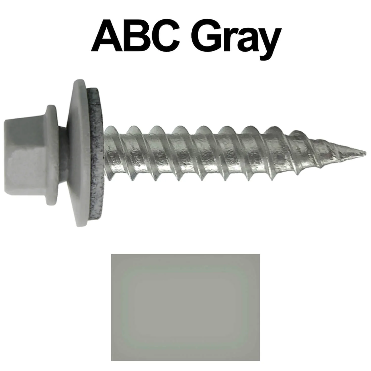 #9 x 1" Stainless Steel Metal Roofing Screws - Hex Washer Head - Self-Piercing (SP) tip metal to wood siding screws. EPDM washer. Colored head. - Image 6