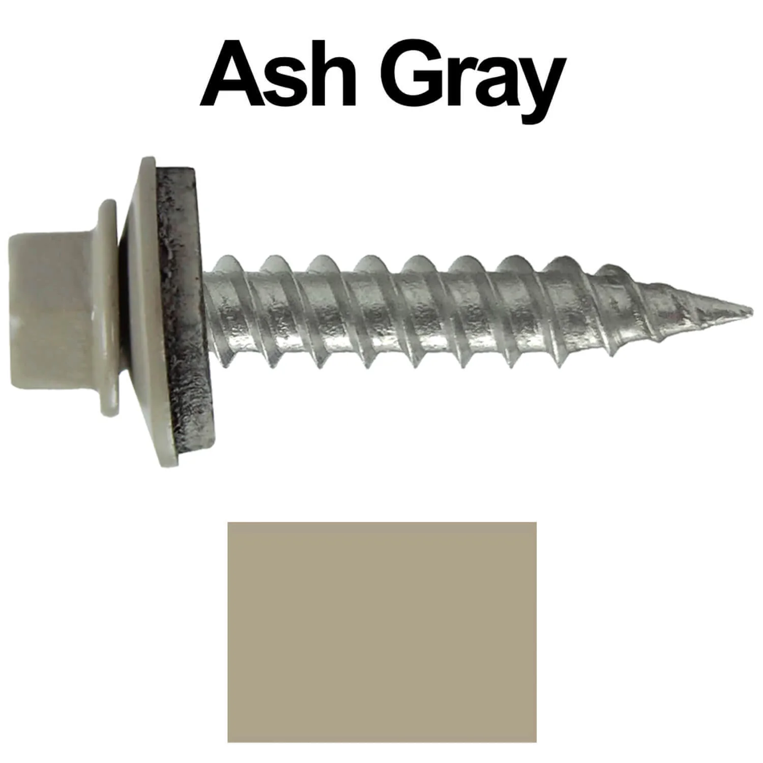 #9 x 1" Stainless Steel Metal Roofing Screws - Hex Washer Head - Self-Piercing (SP) tip metal to wood siding screws. EPDM washer. Colored head. - Image 8