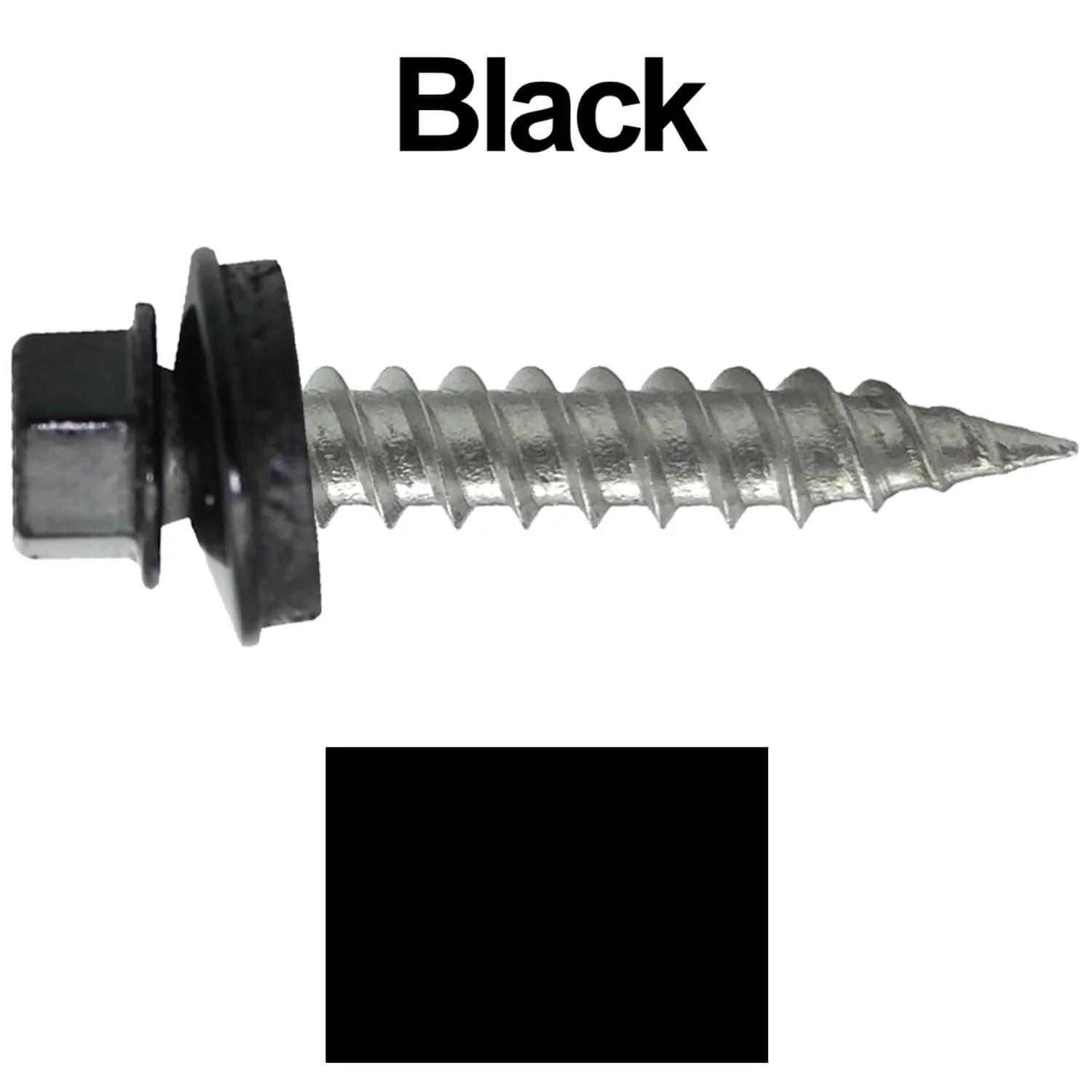 #9 x 1" Stainless Steel Metal Roofing Screws - Hex Washer Head - Self-Piercing (SP) tip metal to wood siding screws. EPDM washer. Colored head. - Image 9