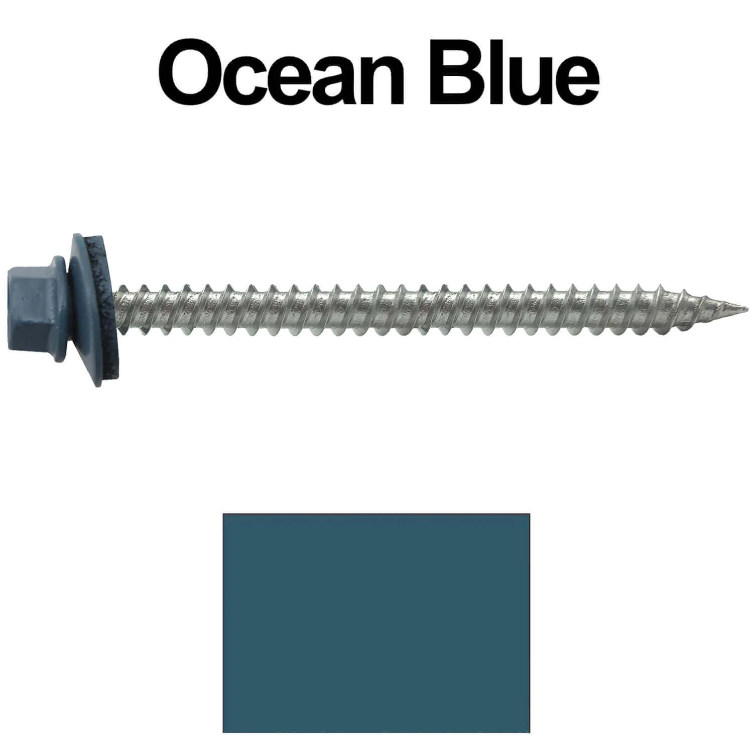 9 x 2-1/2" - Stainless Steel Metal Roofing Screws - Hex Washer Head -  Self starting metal to wood siding screws. EPDM washer. Colored head. - Image 108
