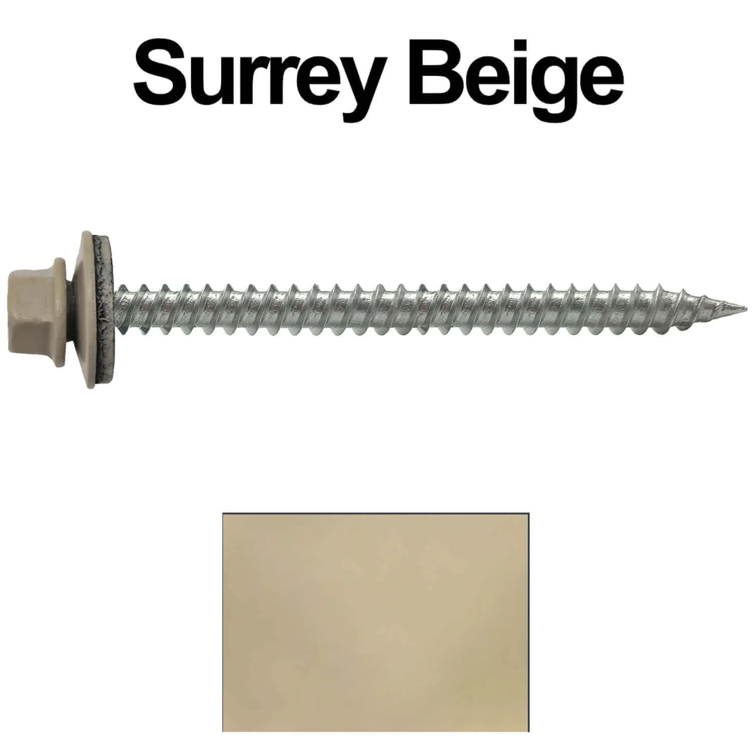 9 x 2-1/2" - Stainless Steel Metal Roofing Screws - Hex Washer Head -  Self starting metal to wood siding screws. EPDM washer. Colored head. - Image 122