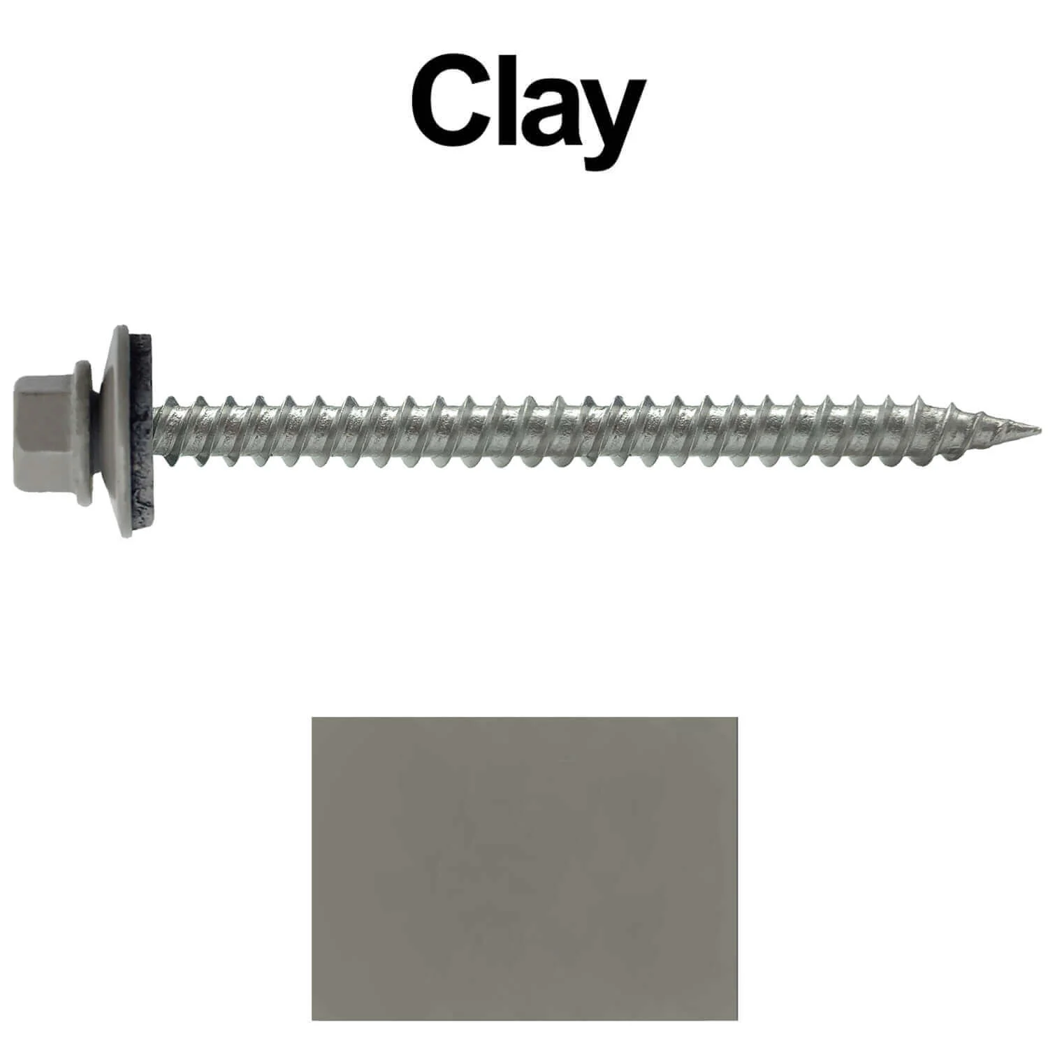 9 x 2-1/2" - Stainless Steel Metal Roofing Screws - Hex Washer Head -  Self starting metal to wood siding screws. EPDM washer. Colored head. - Image 16
