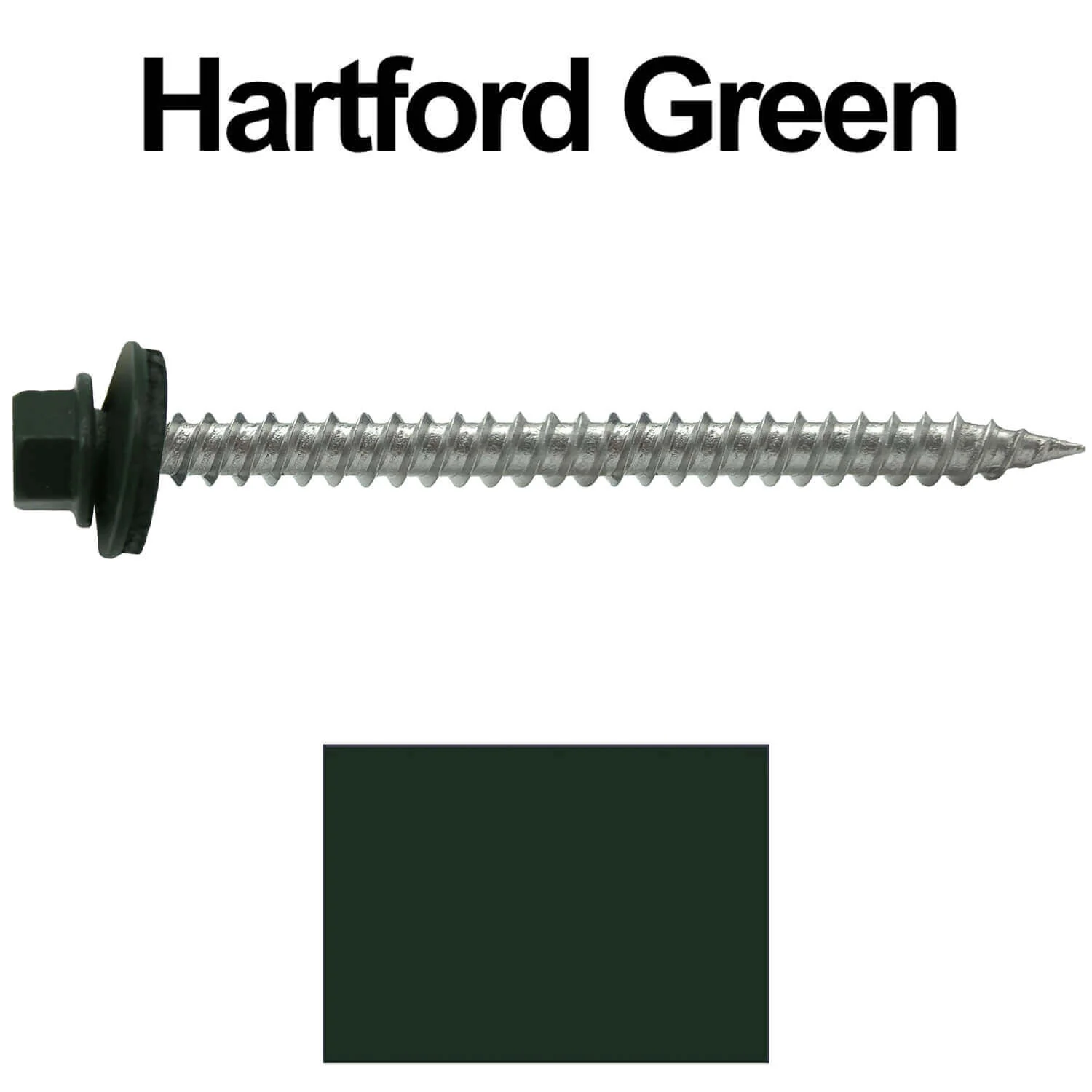 9 x 2-1/2" - Stainless Steel Metal Roofing Screws - Hex Washer Head -  Self starting metal to wood siding screws. EPDM washer. Colored head. - Image 27