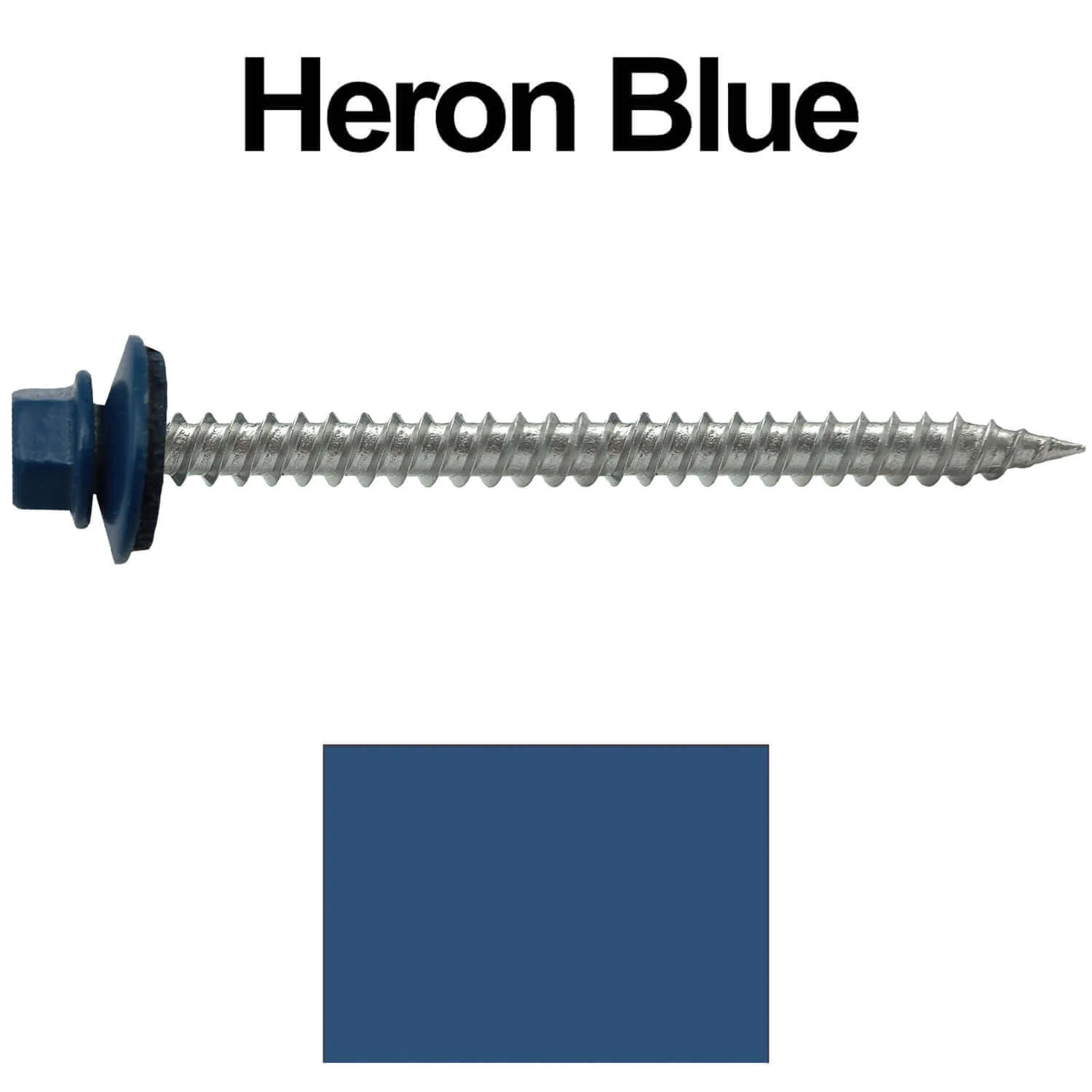9 x 2-1/2" - Stainless Steel Metal Roofing Screws - Hex Washer Head -  Self starting metal to wood siding screws. EPDM washer. Colored head. - Image 29